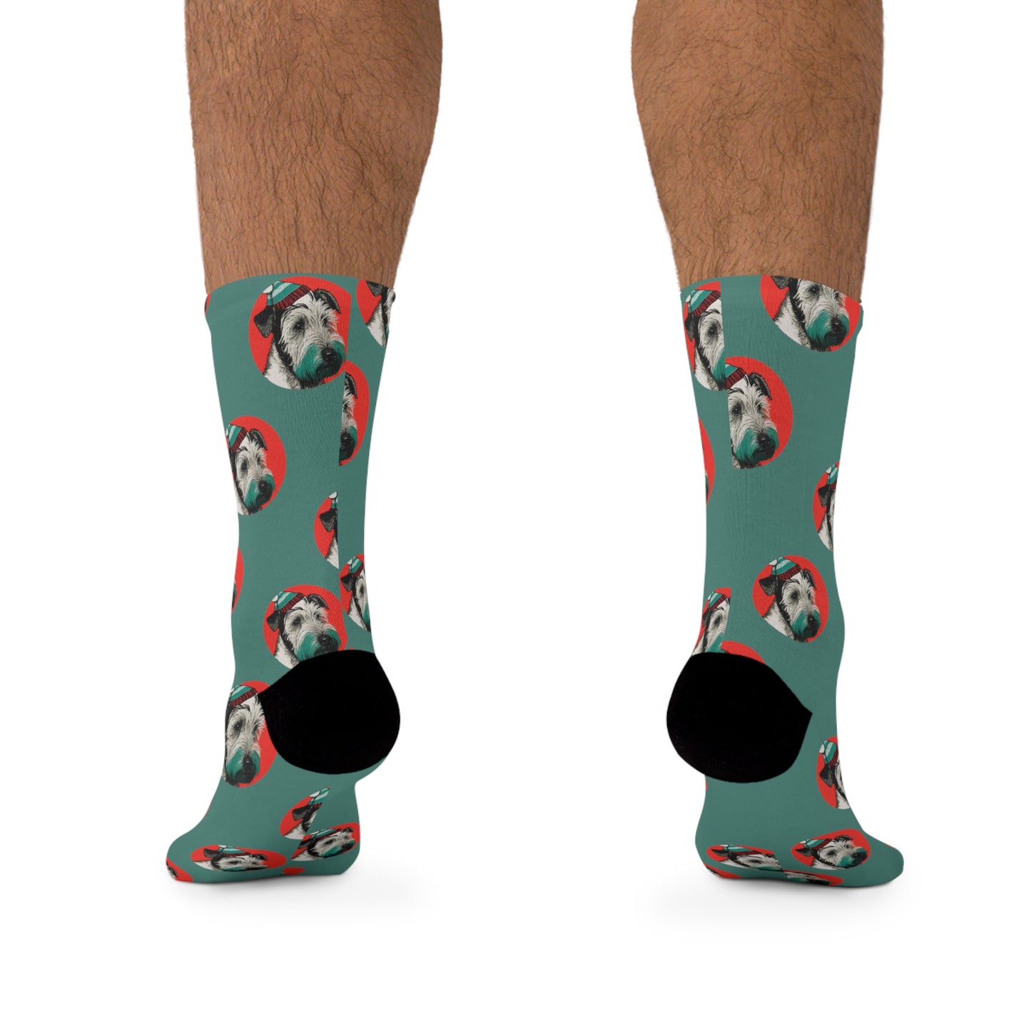 Terrier Christmas Socks on Green