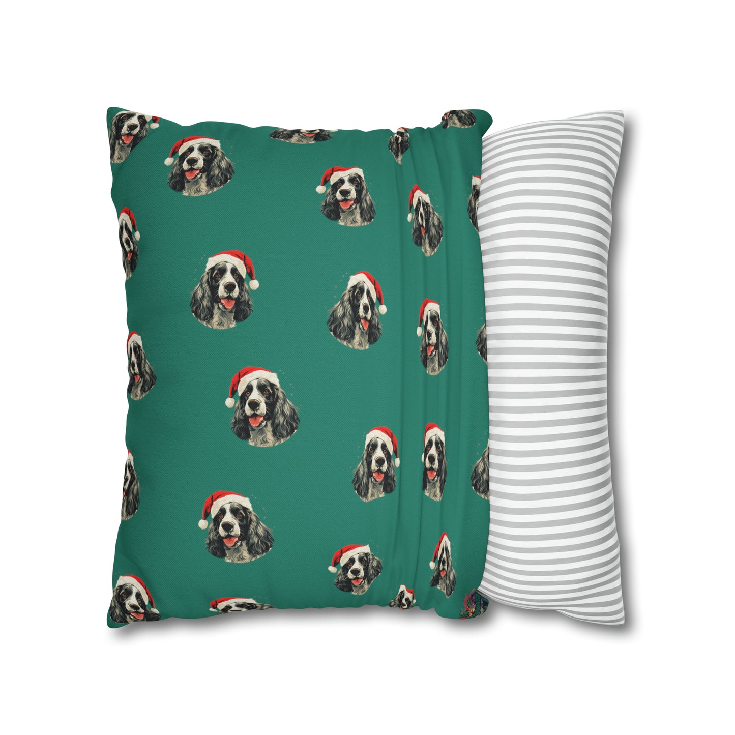 Christmas Cocker Spaniel PopArt Cushion Cover - Red and Turquoise ππβπ¦Ίπ¨