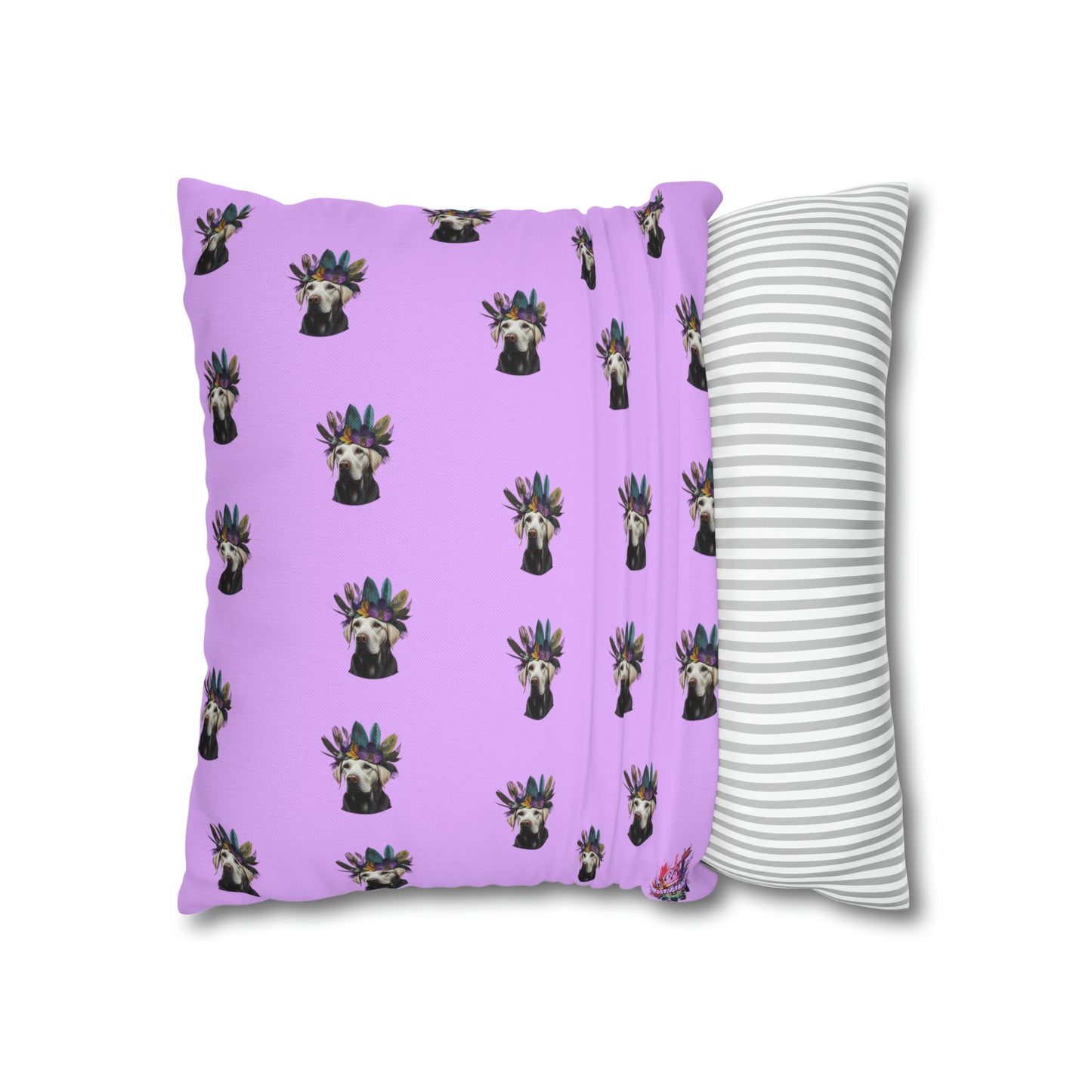 Tropical Crown White Golden Retriever Cushion Cover