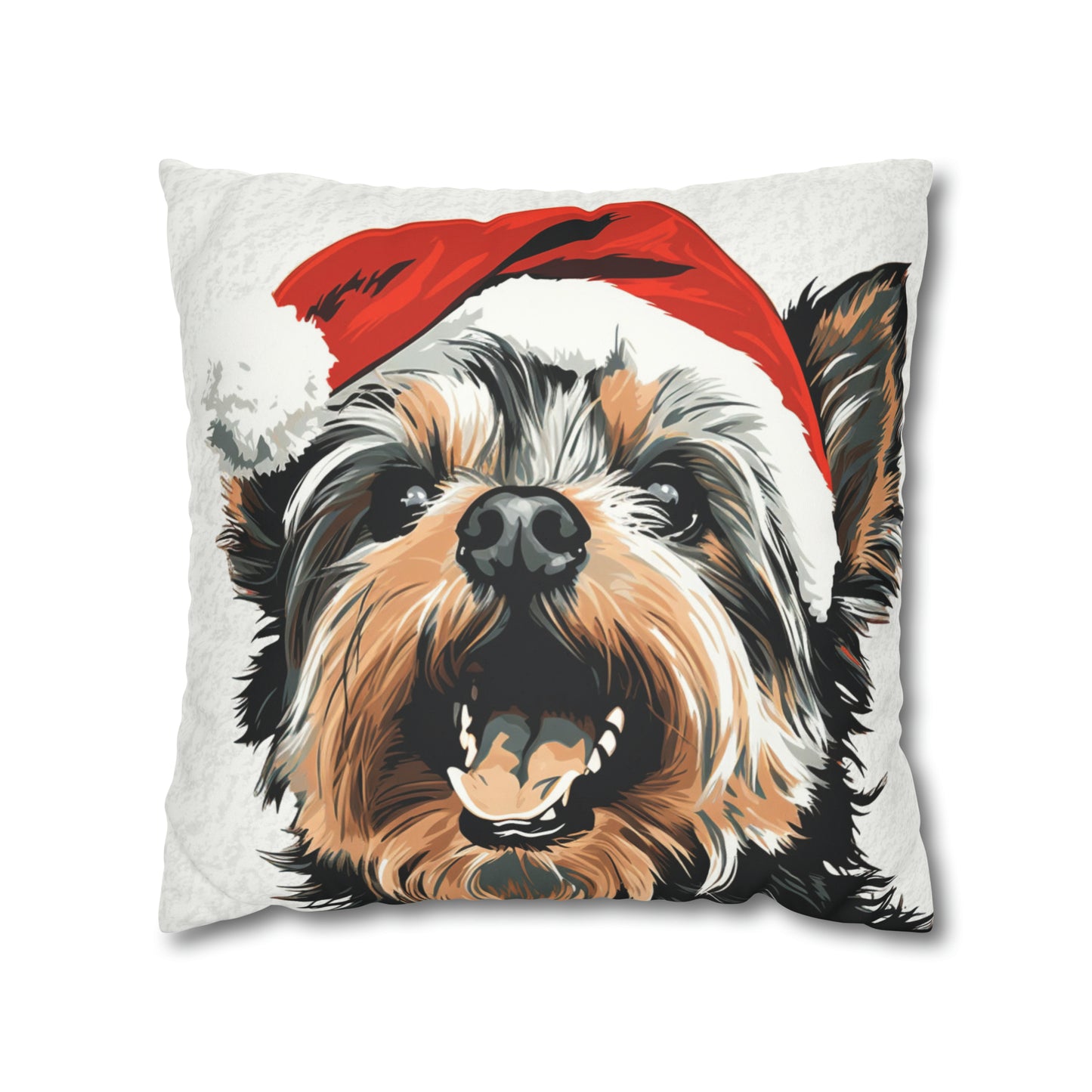 Festive Yorkie Charm Christmas Cushion Cover