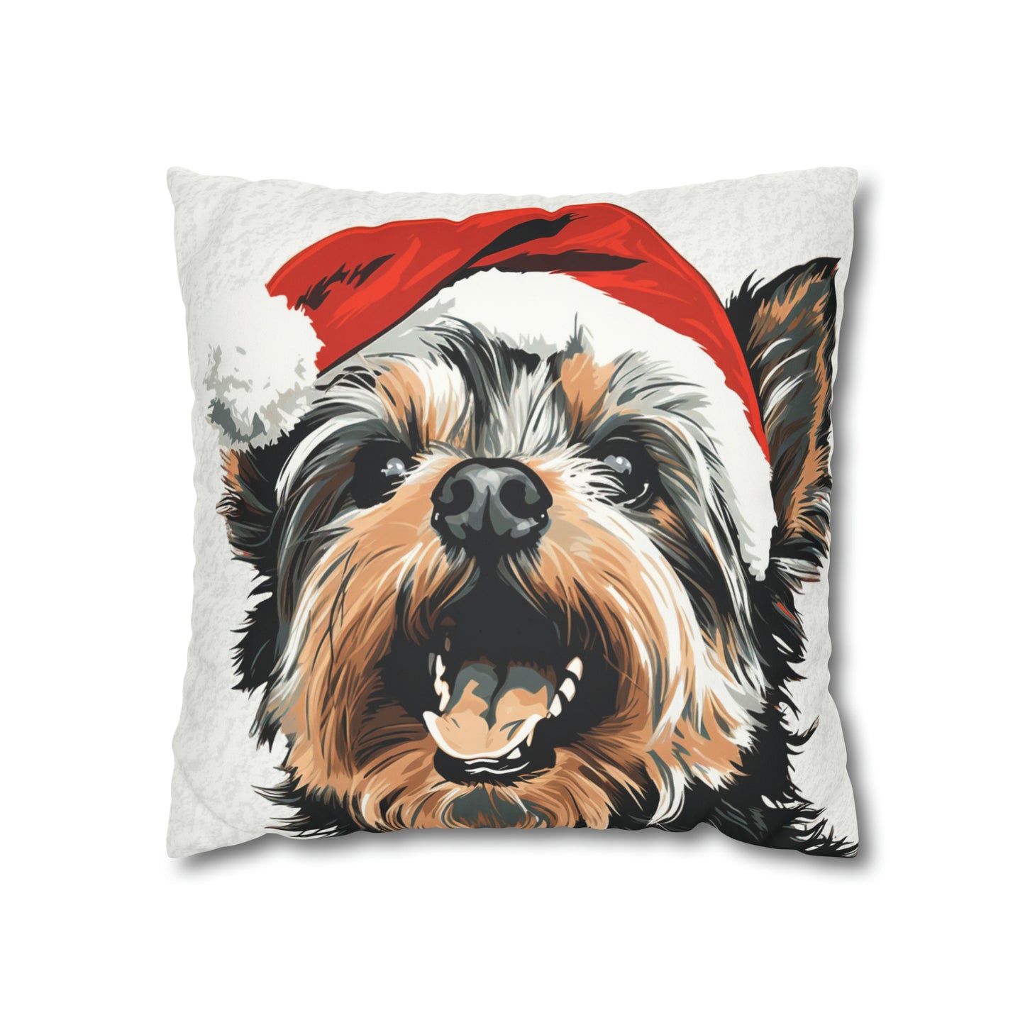 Festive Yorkie Charm Christmas Cushion Cover