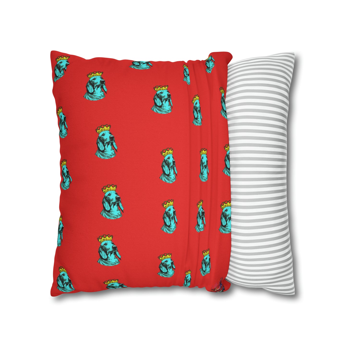 Vibrant PopArt Dachshund Cushion Cover in Red Stripe π¨πβπ¦Ίπ΄