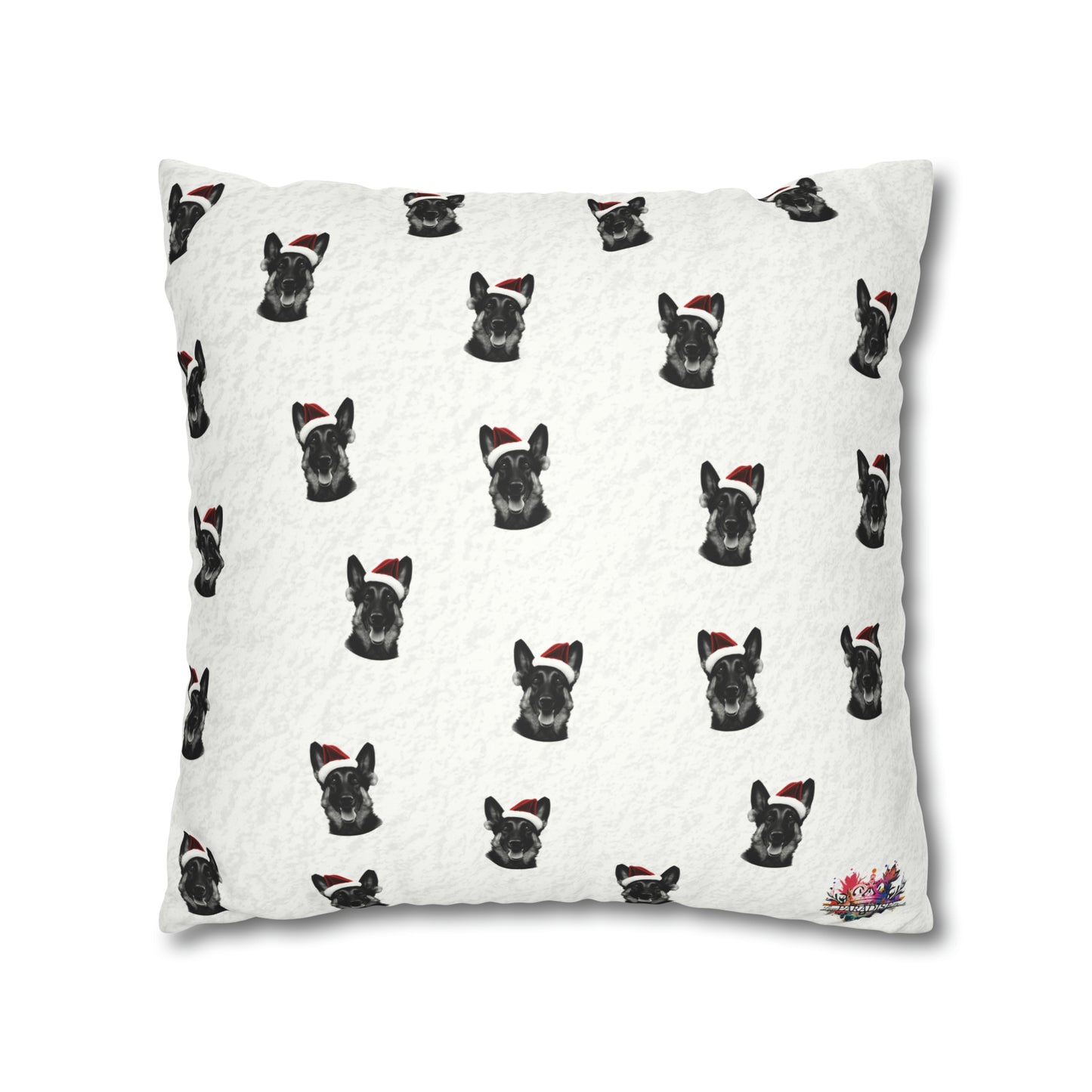 German Shepherd Green Christmas Cushion Cover - Festive Decor