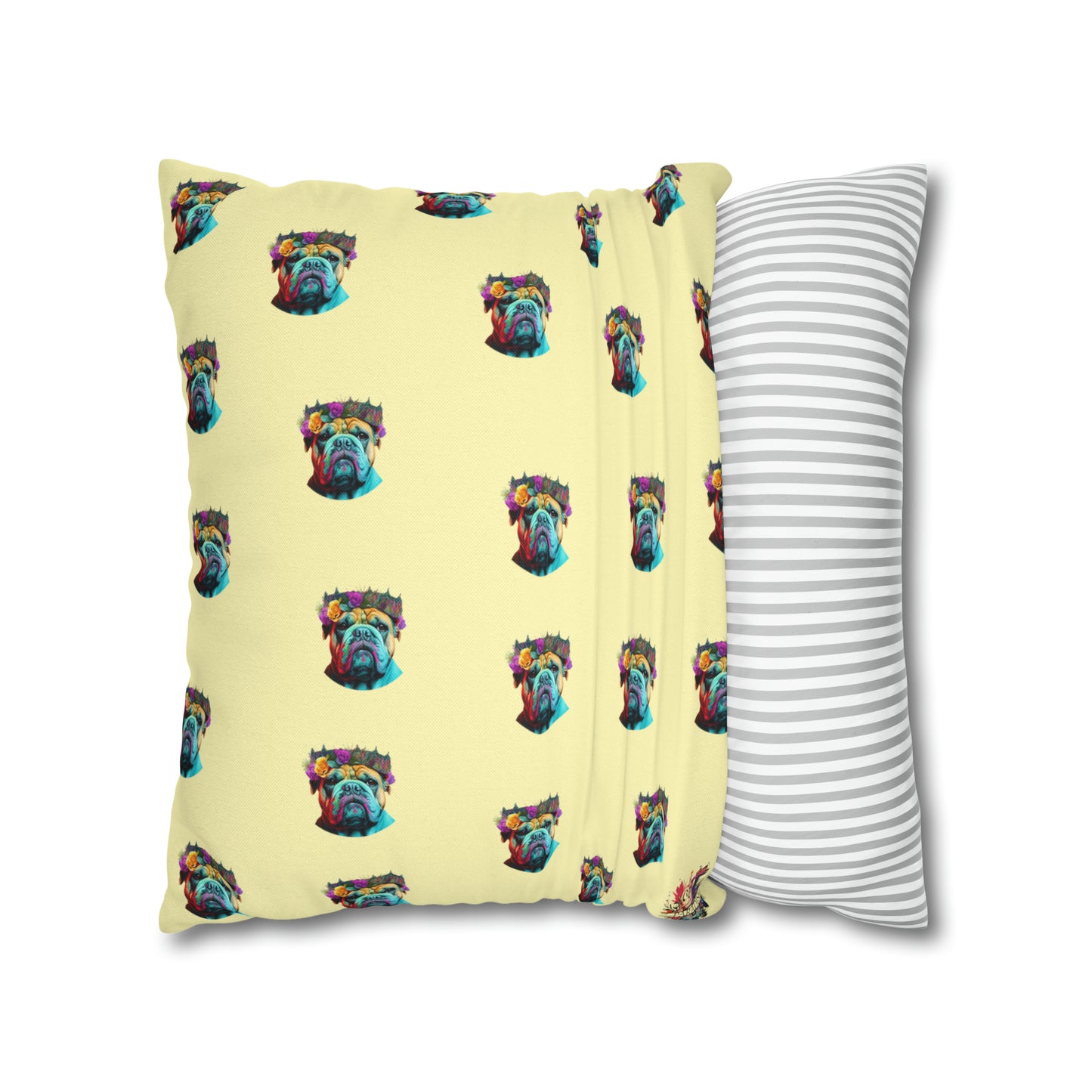 Colorful British Bulldog Cushion Cover π¬π§π