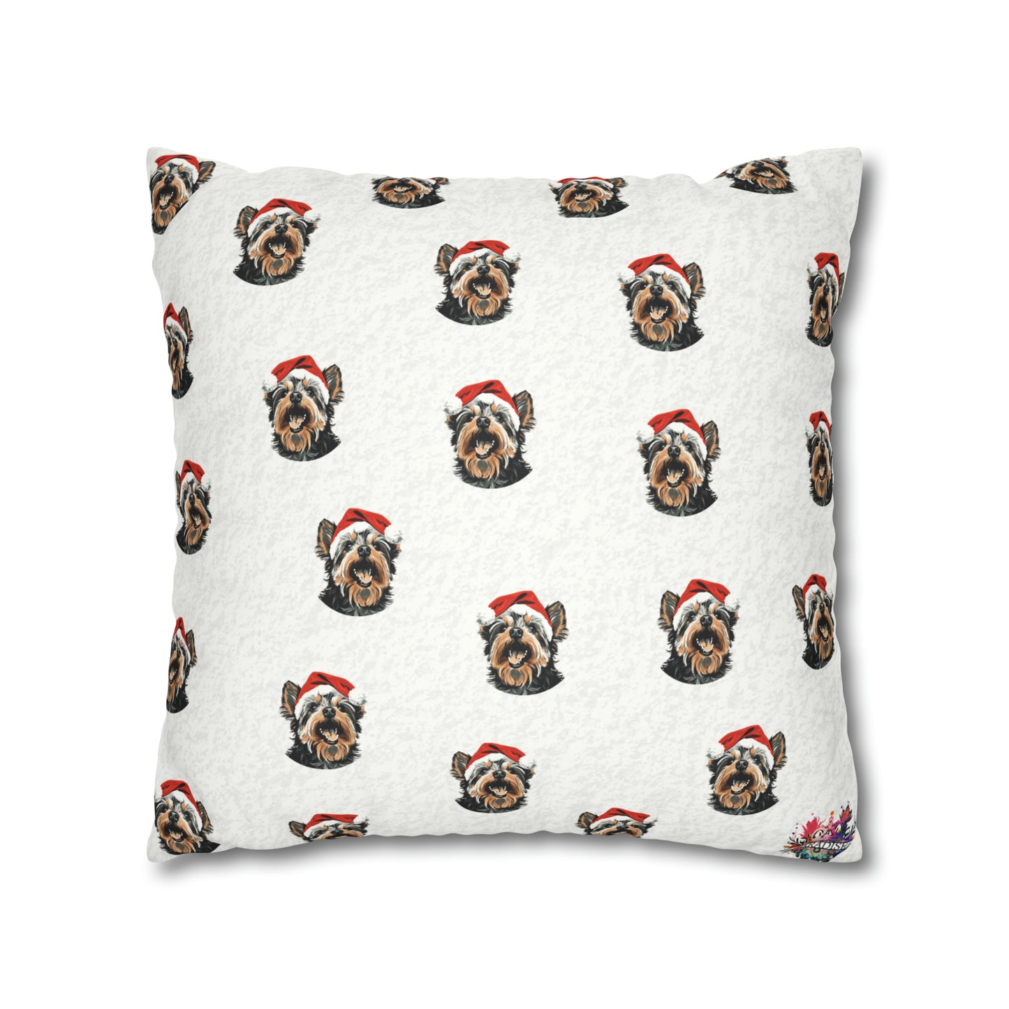 Festive Yorkie Charm Christmas Cushion Cover