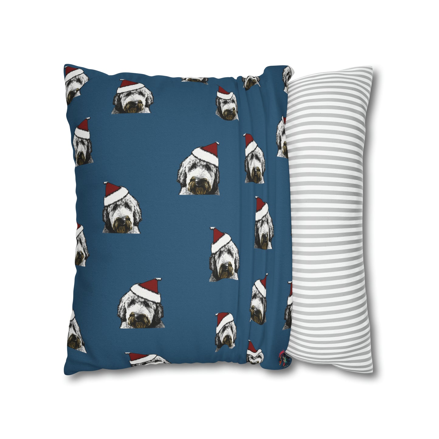 PopArt Cockapoo with Santa Hat on Striped Background π¨πΆπ
π