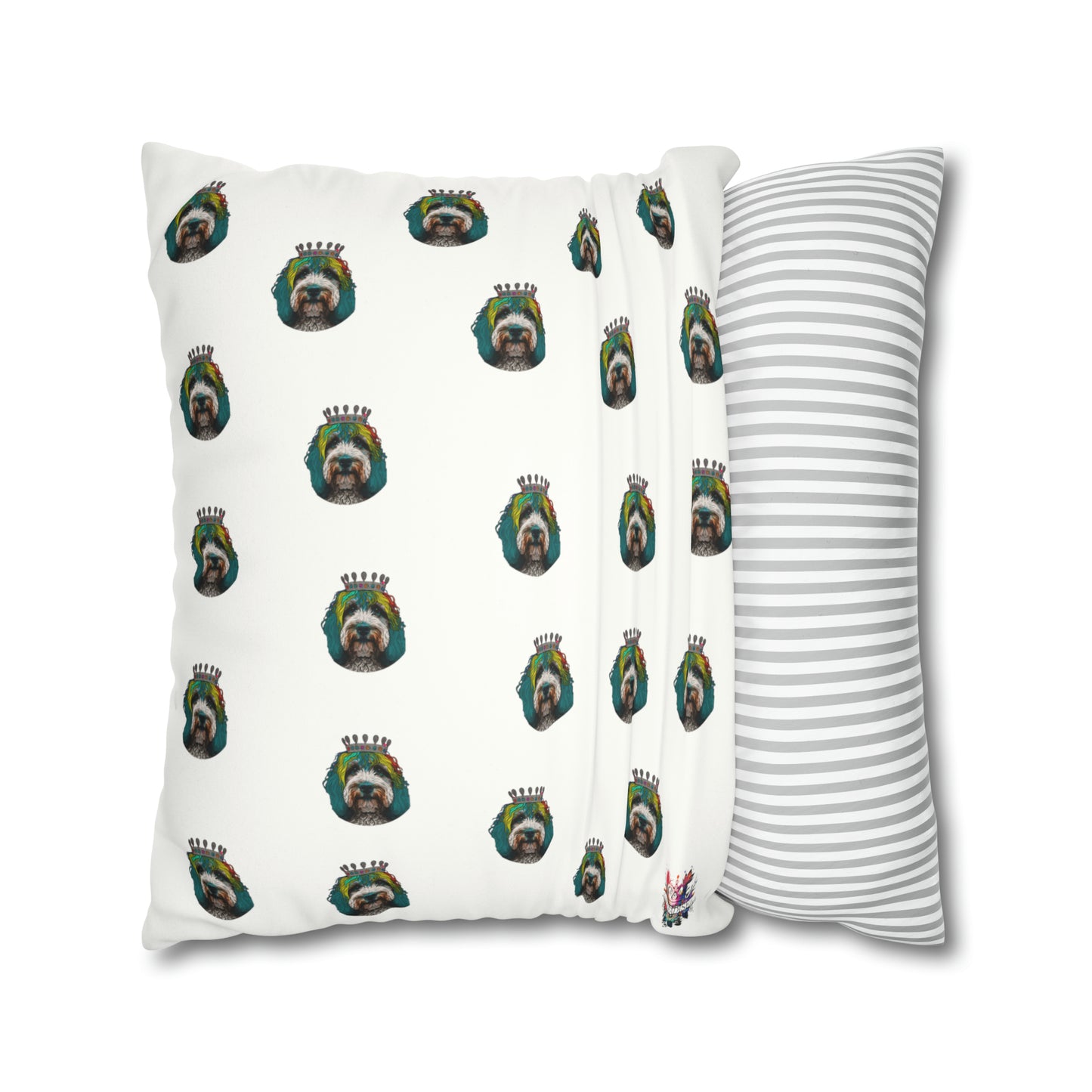 Labradoodle Pop Art Cushion Cover - Faux Suede