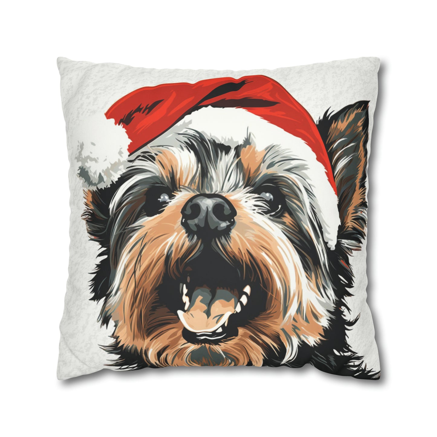 Festive Yorkie Charm Christmas Cushion Cover