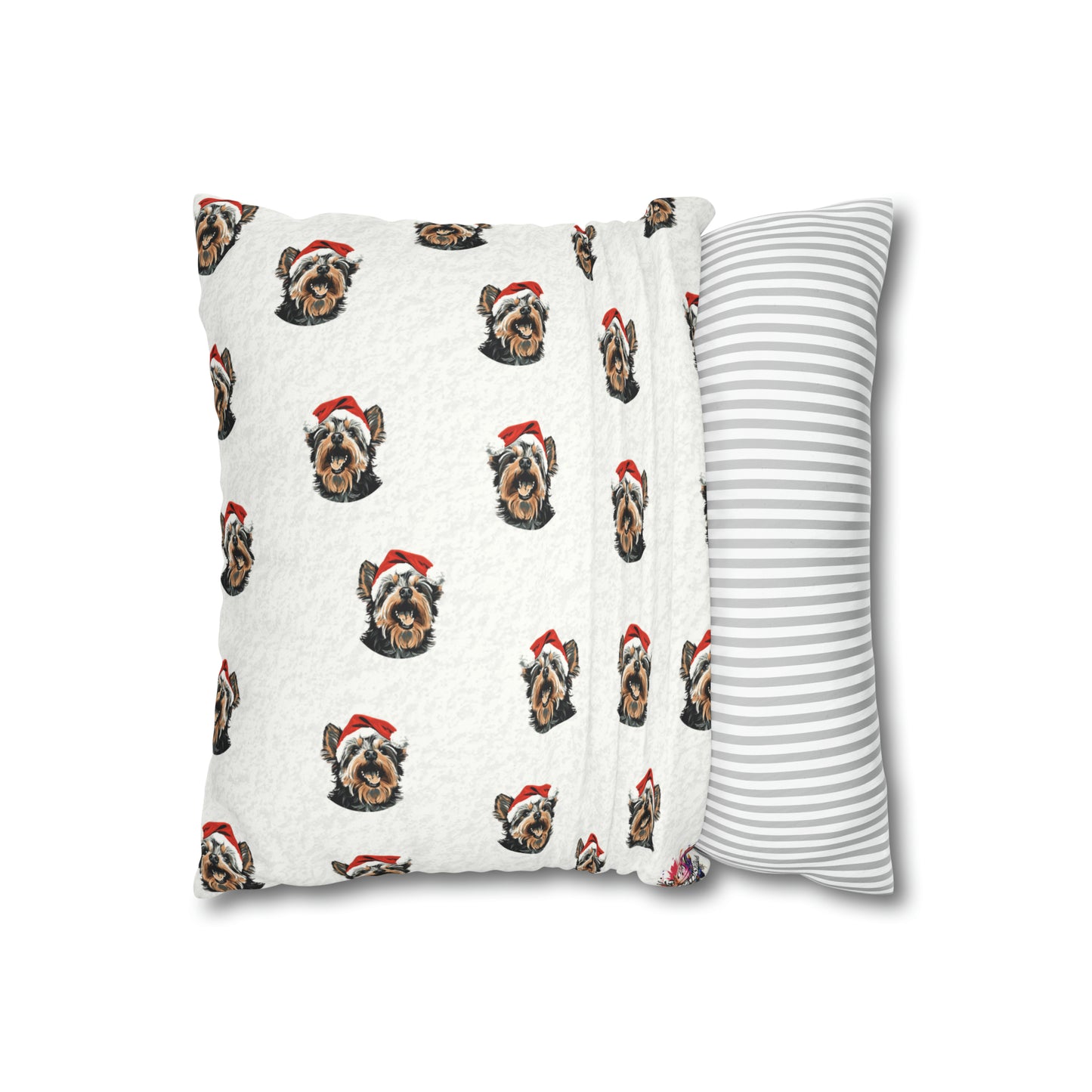 Festive Yorkie Charm Christmas Cushion Cover