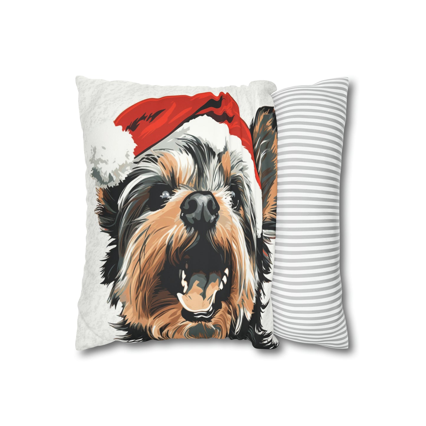 Festive Yorkie Charm Christmas Cushion Cover