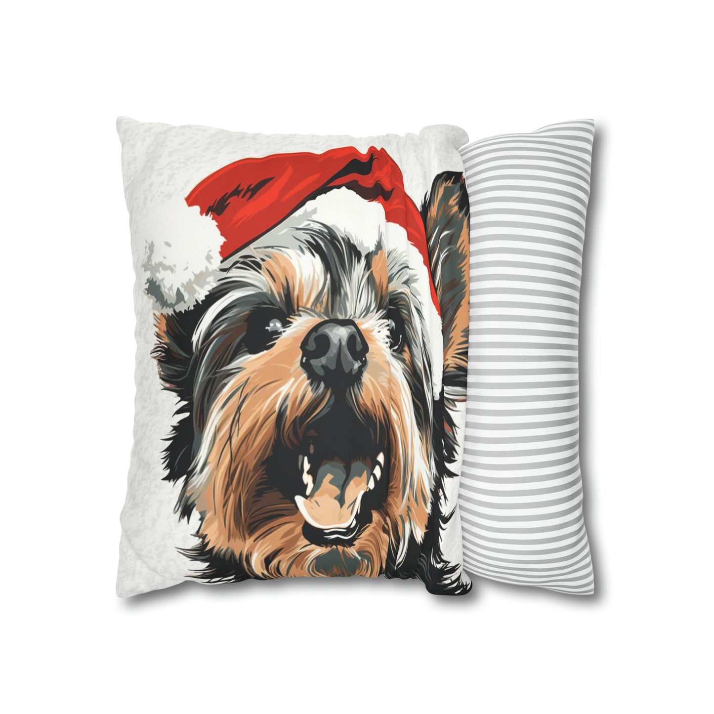 Festive Yorkie Charm Christmas Cushion Cover