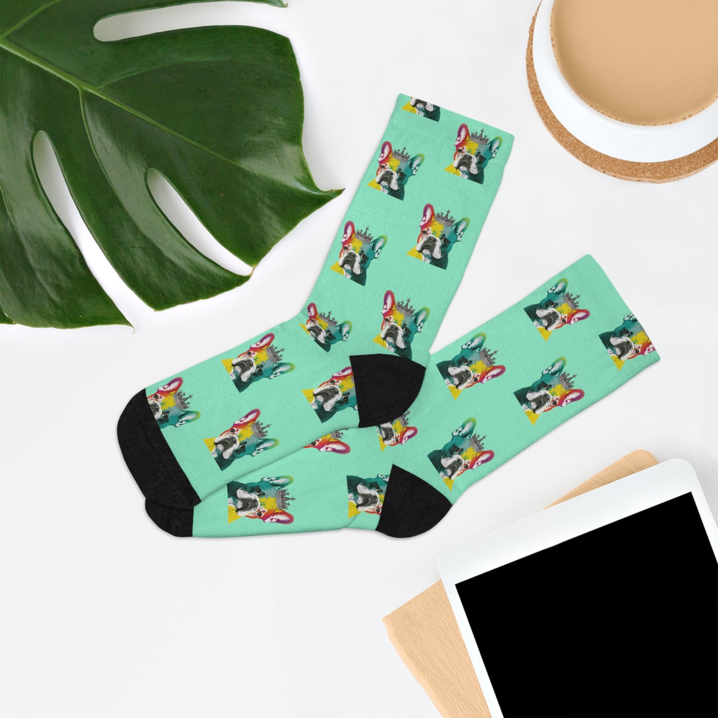 Pop Art Crowned French Bulldog Novelty Socks