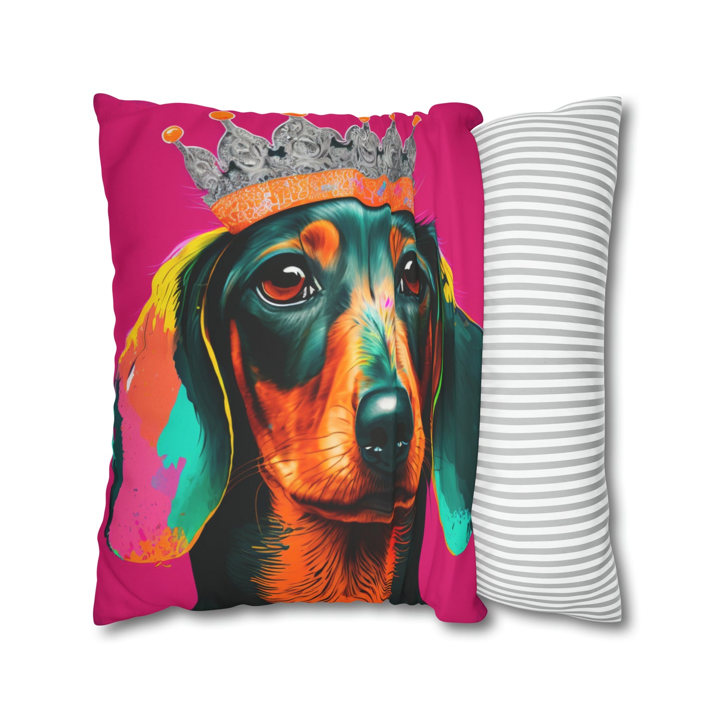 Pop Art Crowned Dachshund - Vibrant Colors