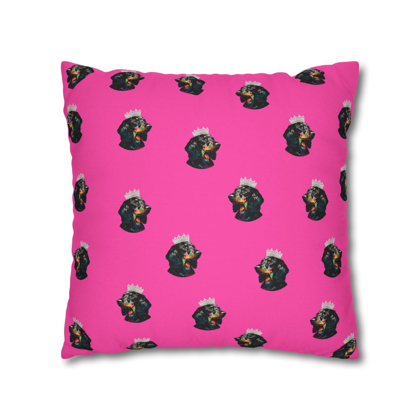 Princess Dachshund on Pink Cushion Cover