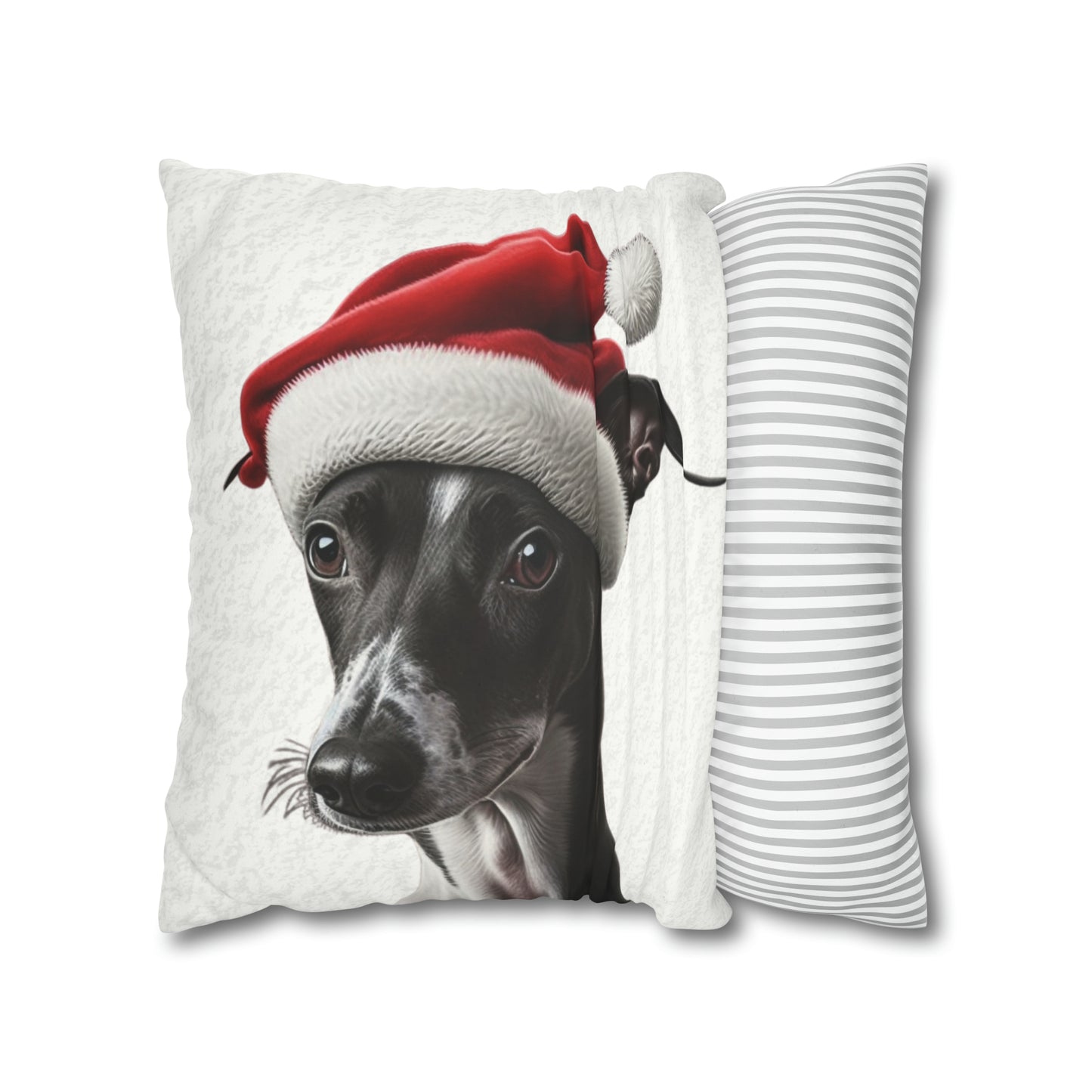 Festive Italian Greyhound Christmas Cushion Cover - White Holiday Decor