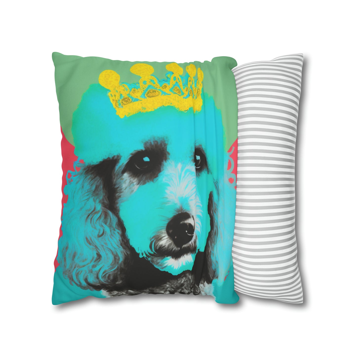 PopArt Vibrant Poodle Cushion Cover - Faux Suede