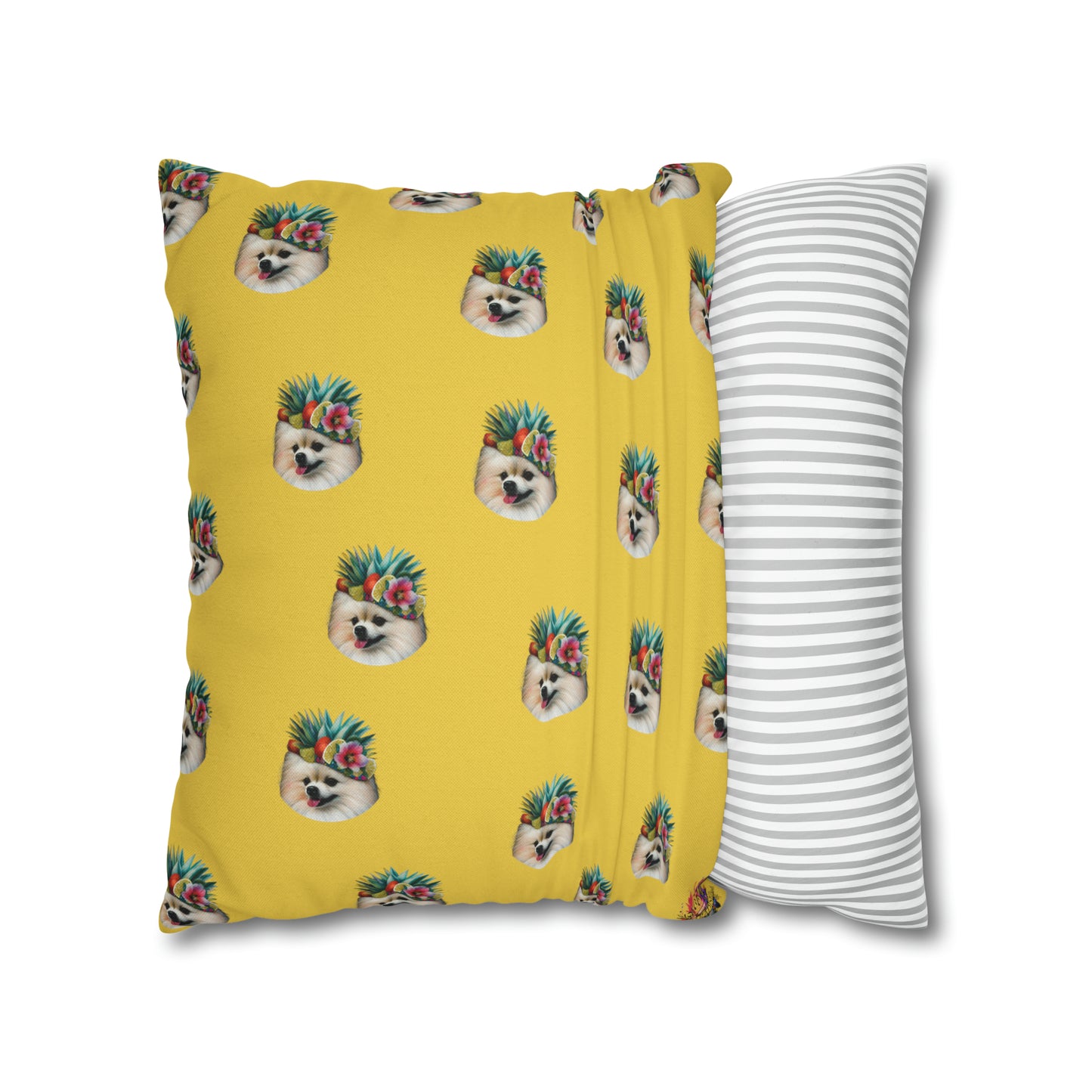 Tropical Pomeranian Cushion Cover