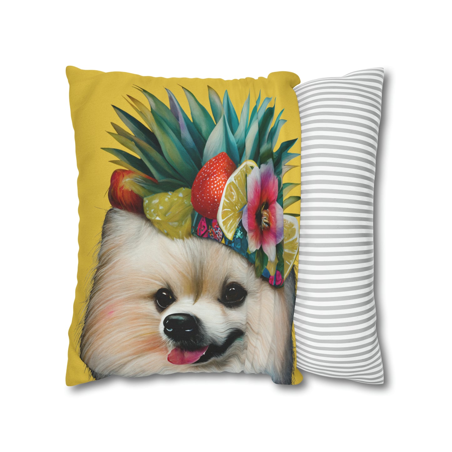 Tropical Pomeranian Cushion Cover