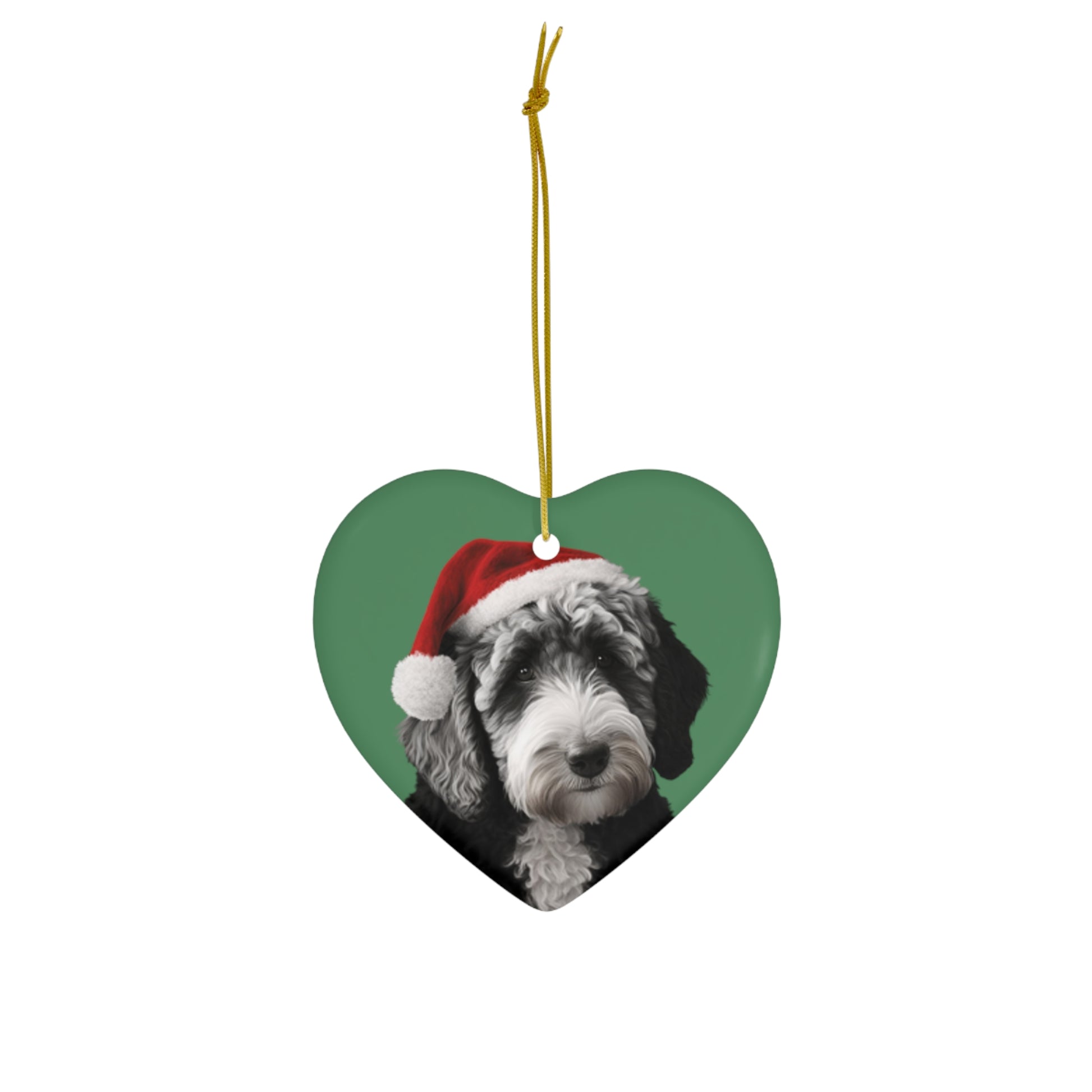 A festive Labradoodle Christmas tree ornament, beautifully crafted to bring the joyous spirit of the breed to your holiday decorations