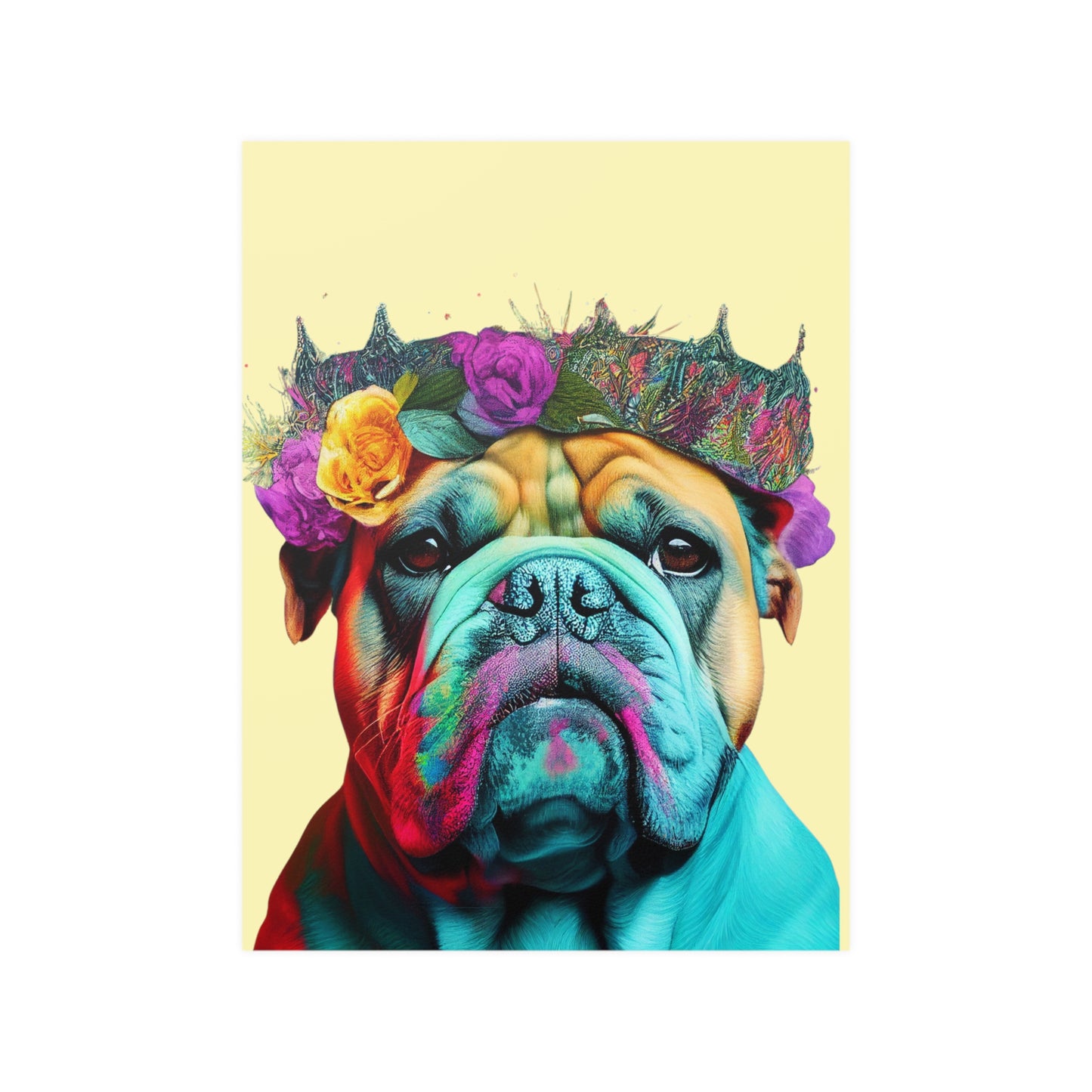 🎨 Colorful British Bulldog Pop Art Vibrant Colours