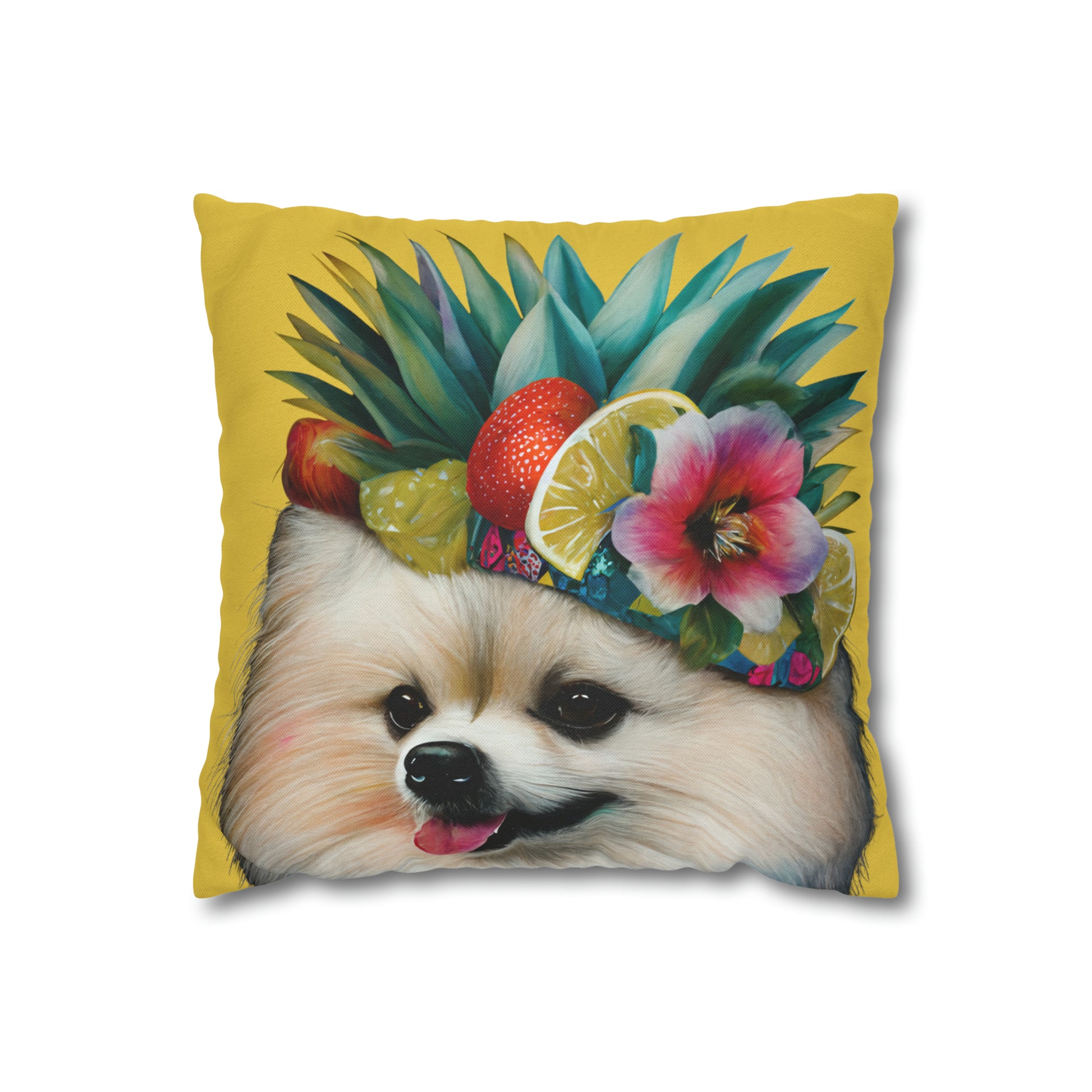 Tropical Pomeranian Cushion Cover