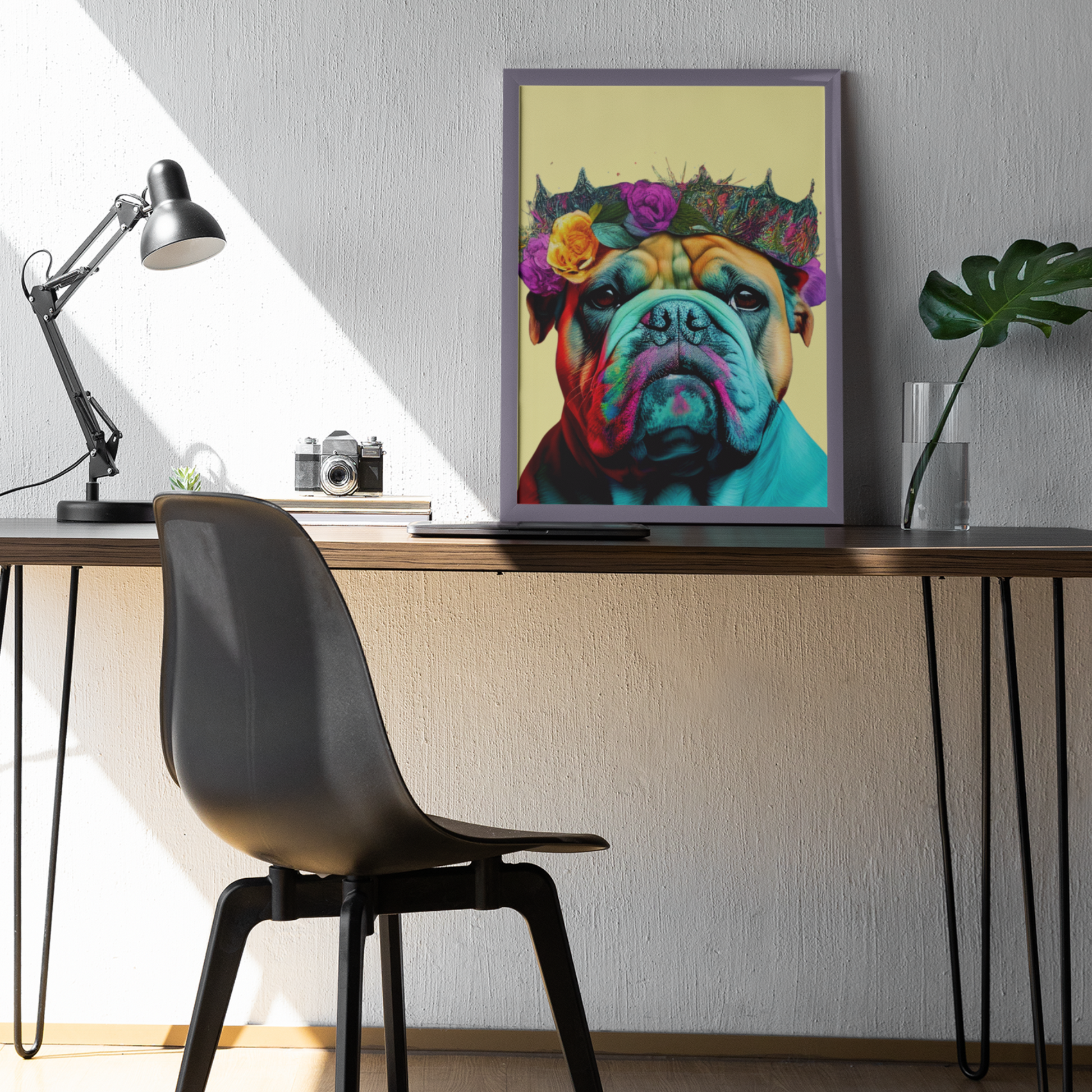 🎨 Colorful British Bulldog Pop Art Vibrant Colours