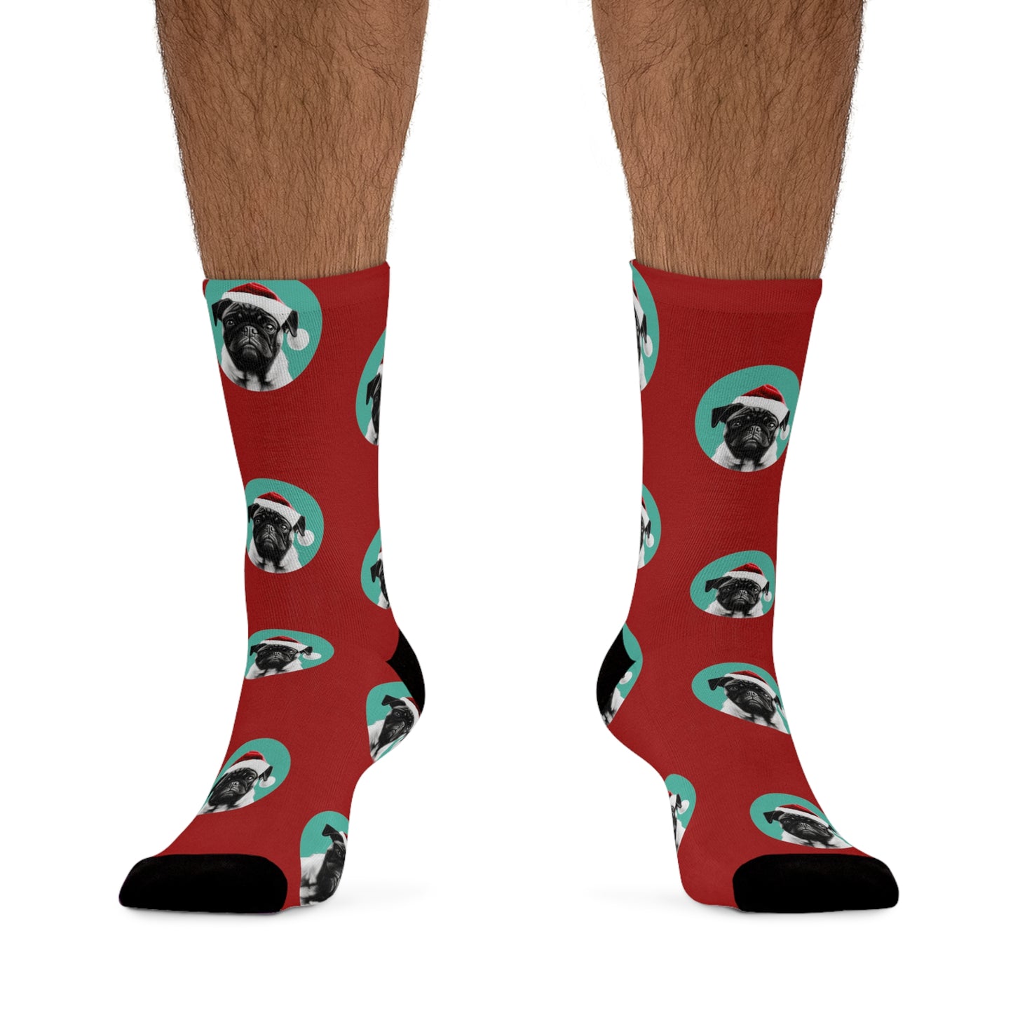 Festive Xmas Pug PopArt Novelty Socks - Cozy Holiday Cheer!