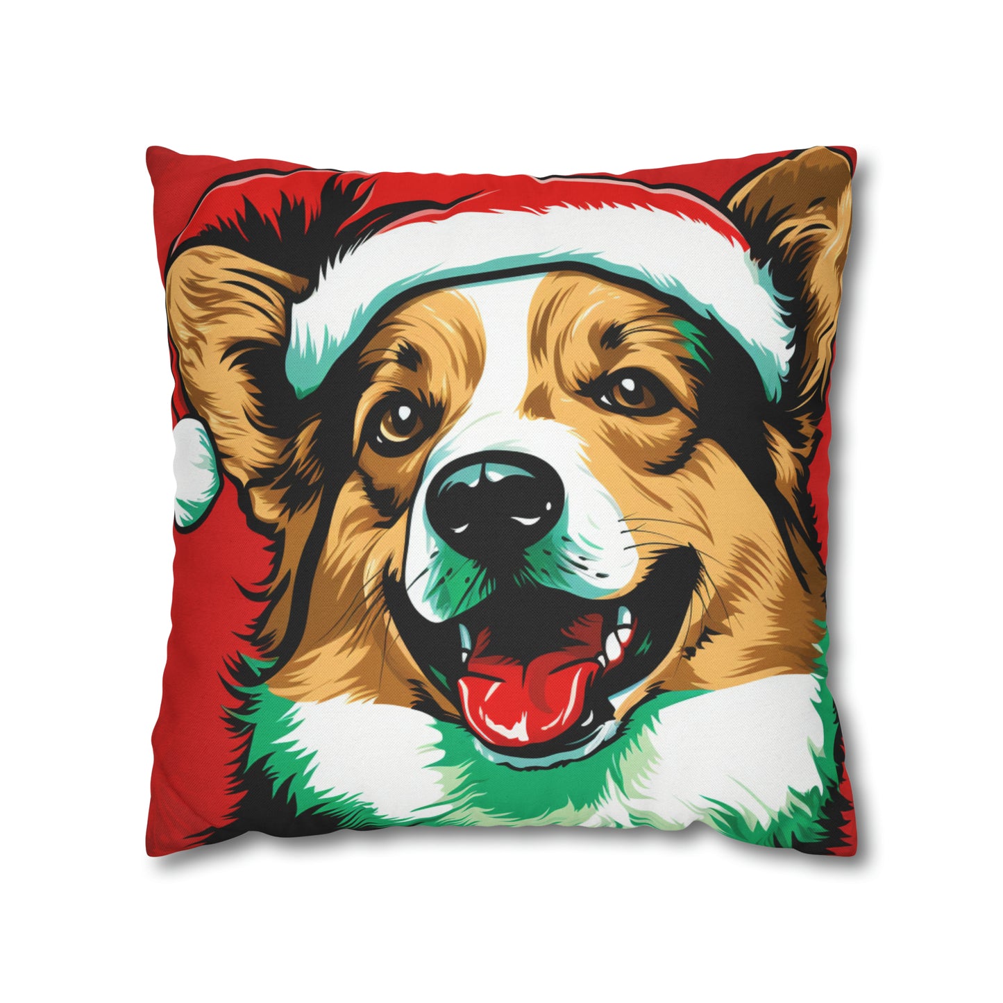 Pop Art Christmas Corgi Cushion Cover 🎨🐕🎄🛋️