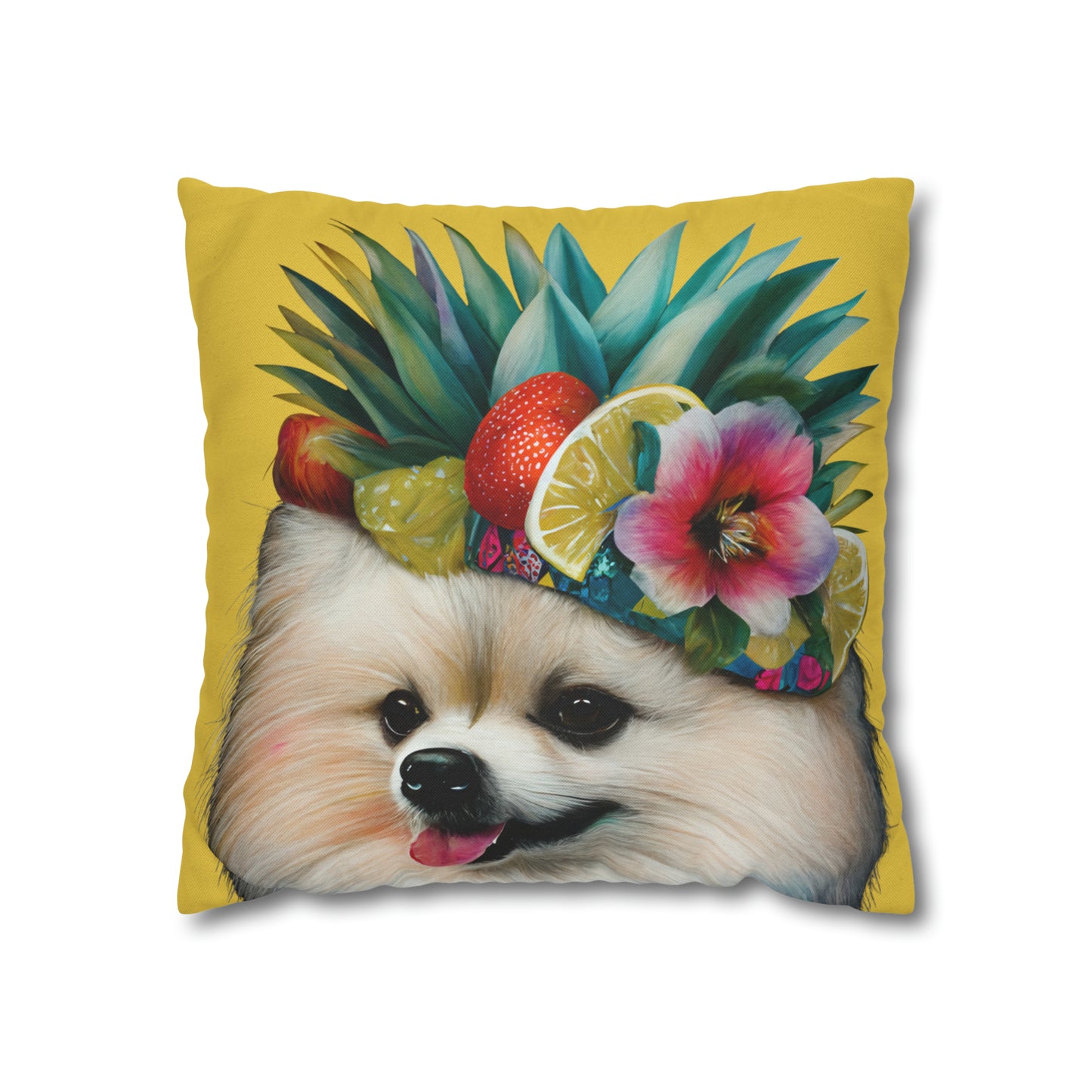 Tropical Pomeranian Cushion Cover