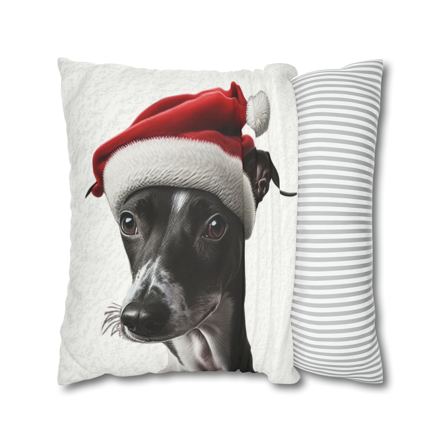 Festive Italian Greyhound Christmas Cushion Cover - White Holiday Decor