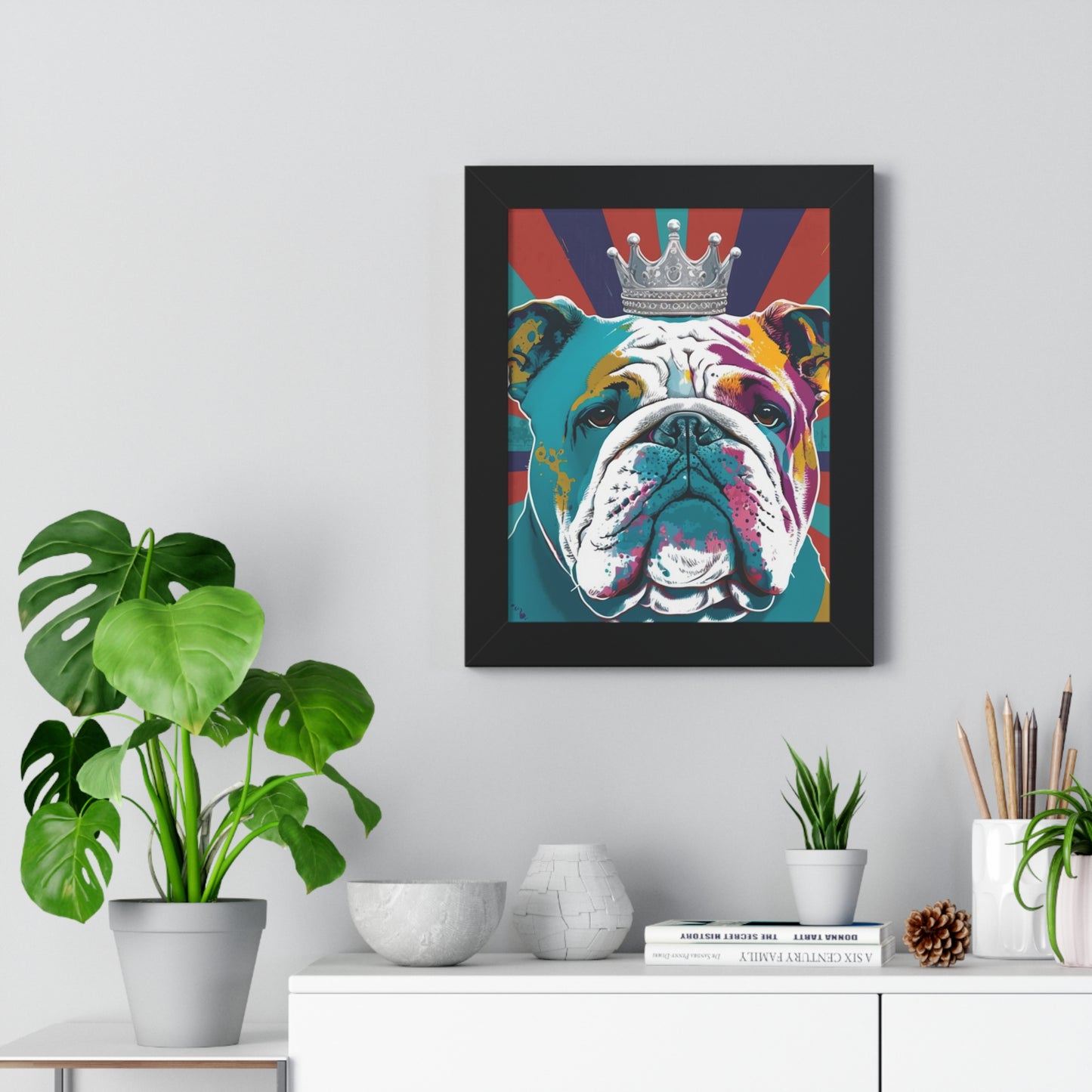 Framed PopArt British Bulldog Print