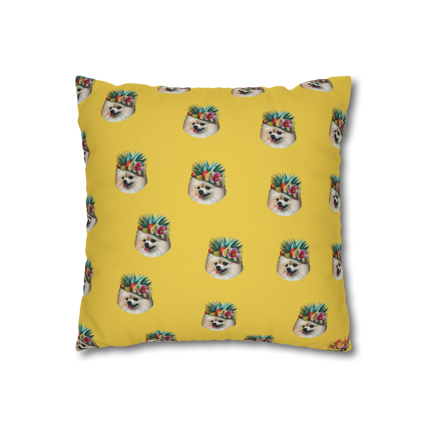 Tropical Pomeranian Cushion Cover