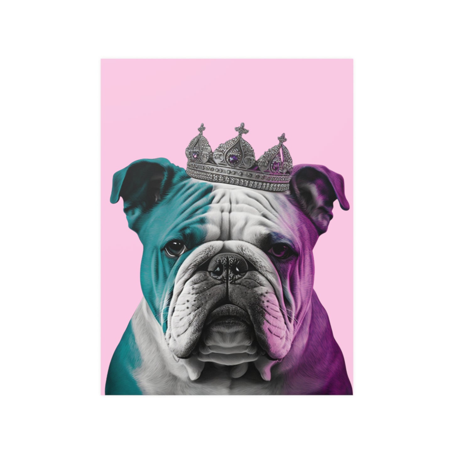 🎨 Pop Art Bulldog Poster on Pastel Pink 🐶🖼️