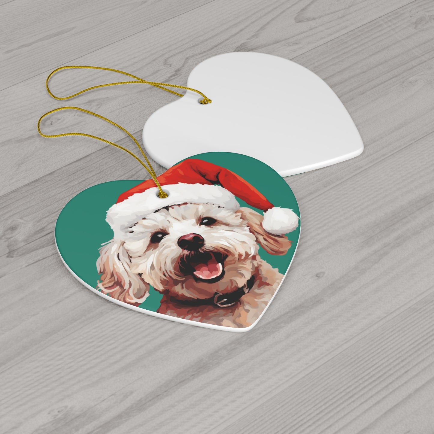 Bichon Frise Ceramic Ornament in Circle or Heart