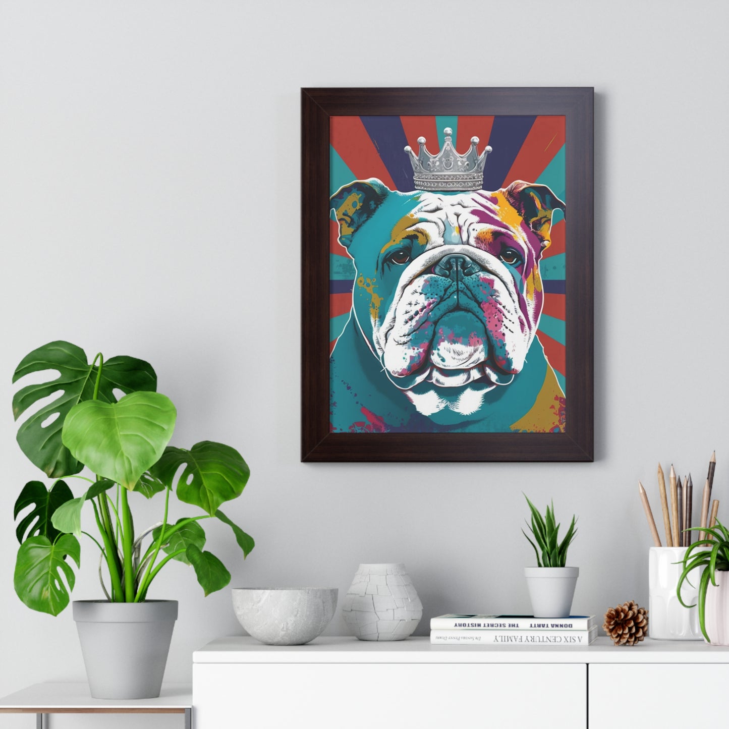 Framed PopArt British Bulldog Print