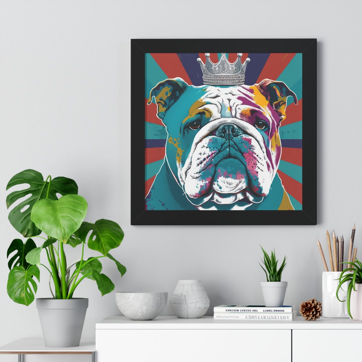 Framed PopArt British Bulldog Print