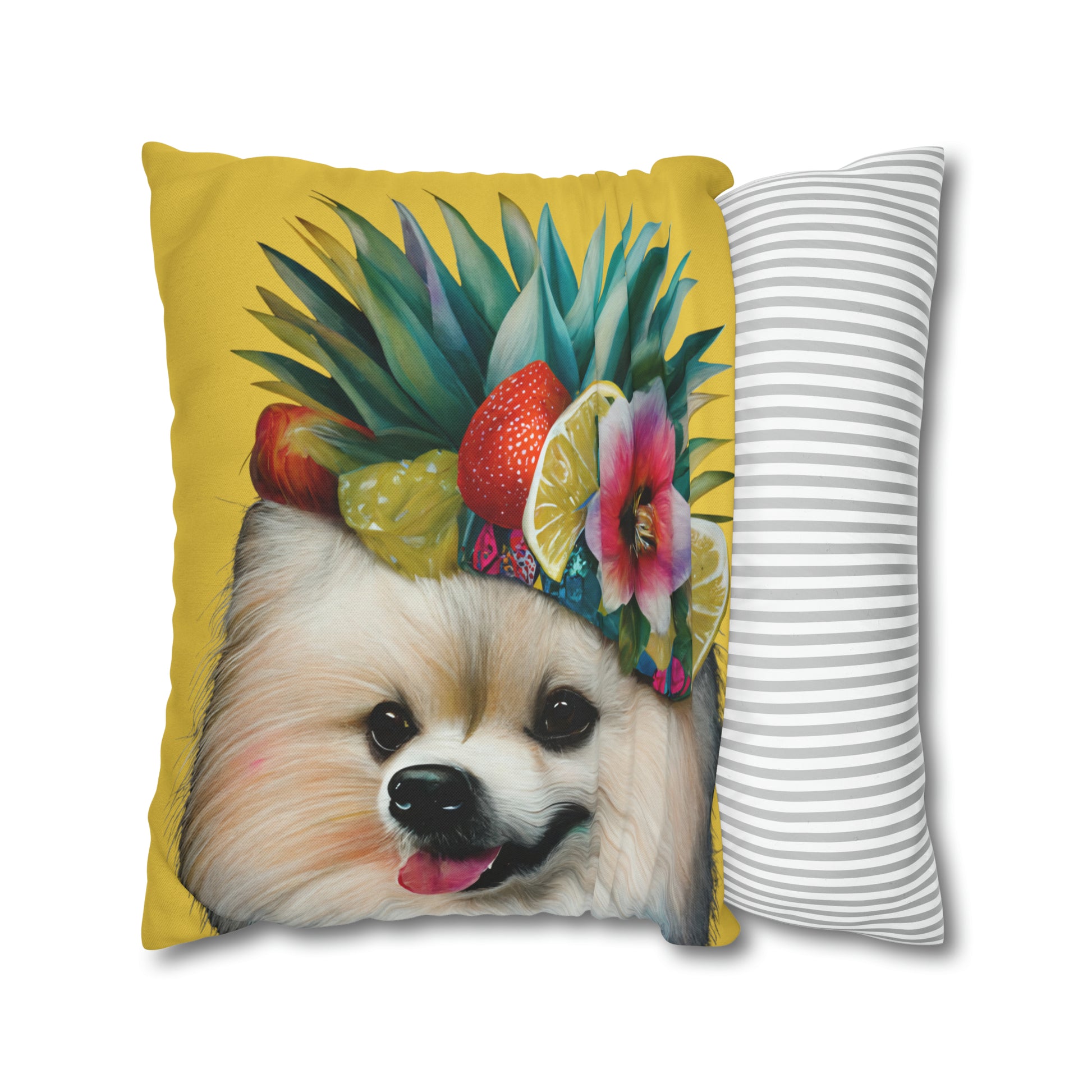 Tropical Pomeranian Cushion Cover