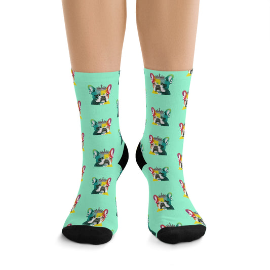 Pop Art Crowned French Bulldog Novelty Socks