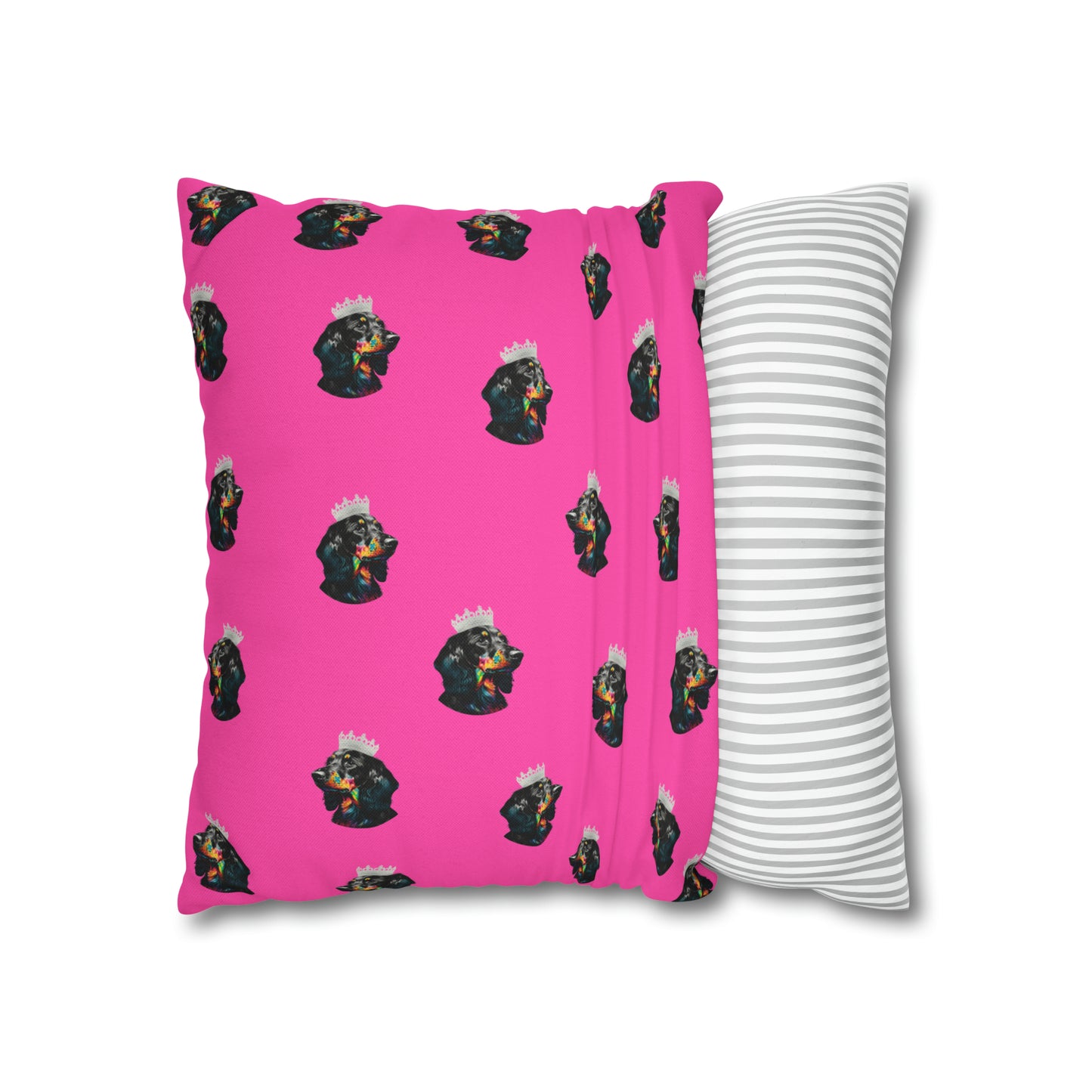 Princess Dachshund on Pink Cushion Cover