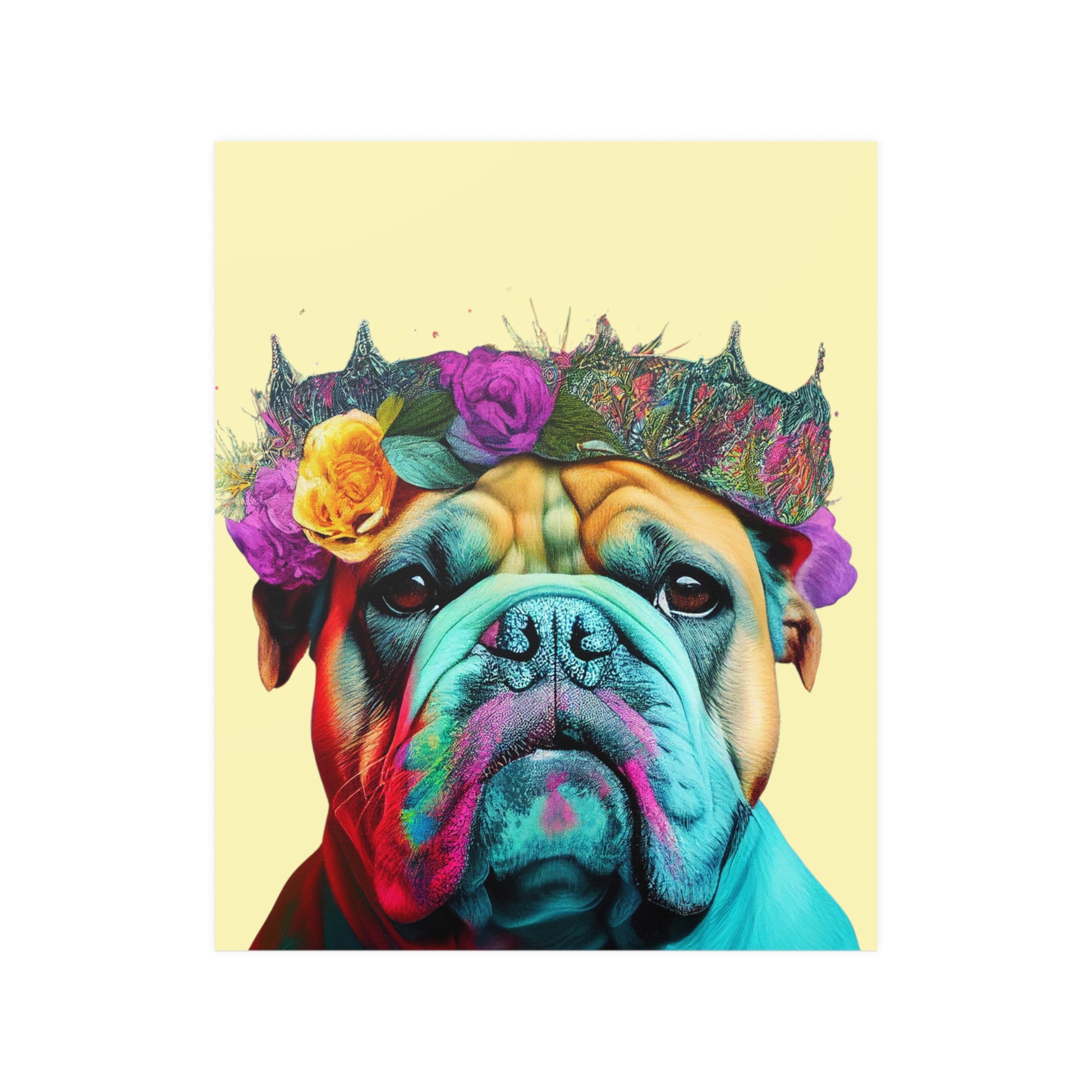 🎨 Colorful British Bulldog Pop Art Vibrant Colours