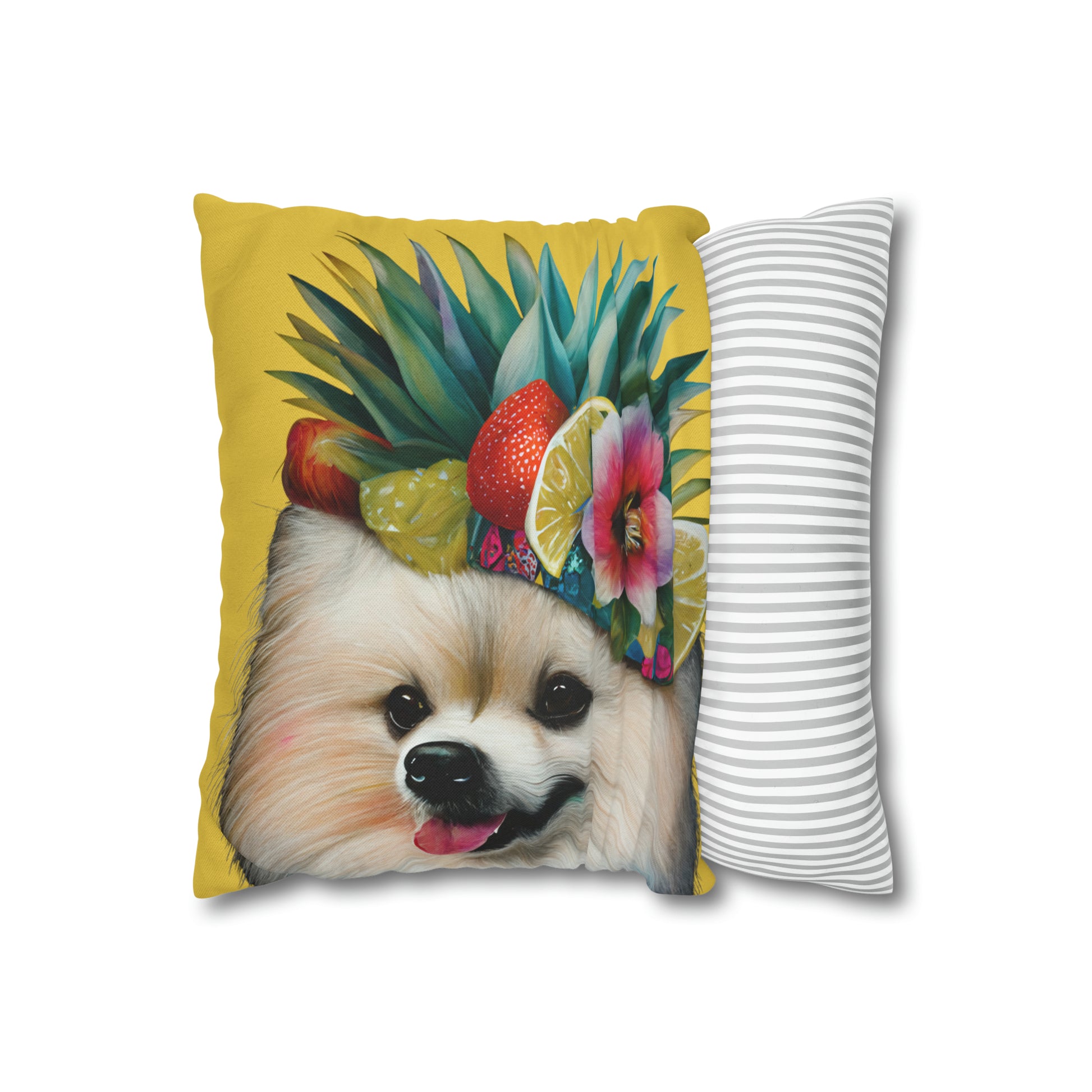 Tropical Pomeranian Cushion Cover