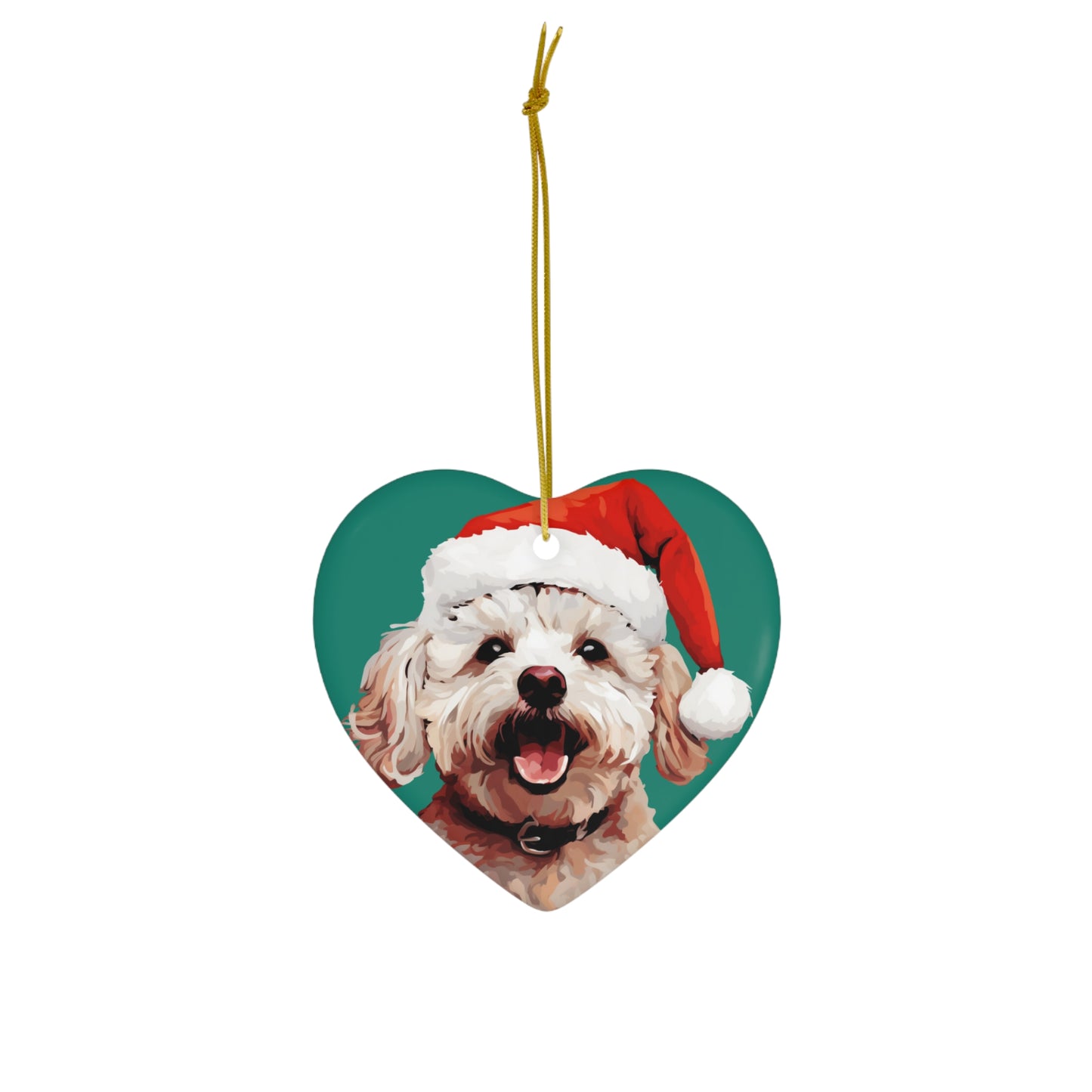 Bichon Frise Ceramic Ornament in Circle or Heart