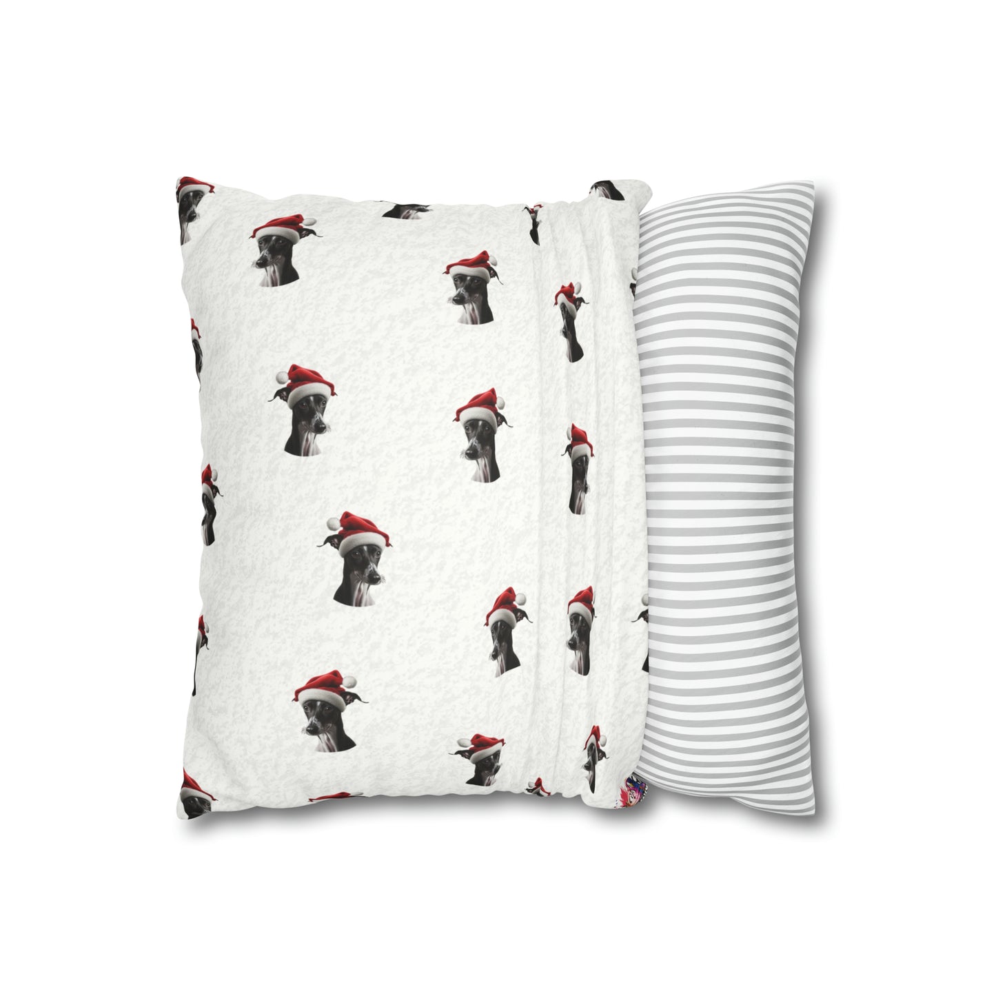 Festive Italian Greyhound Christmas Cushion Cover - White Holiday Decor