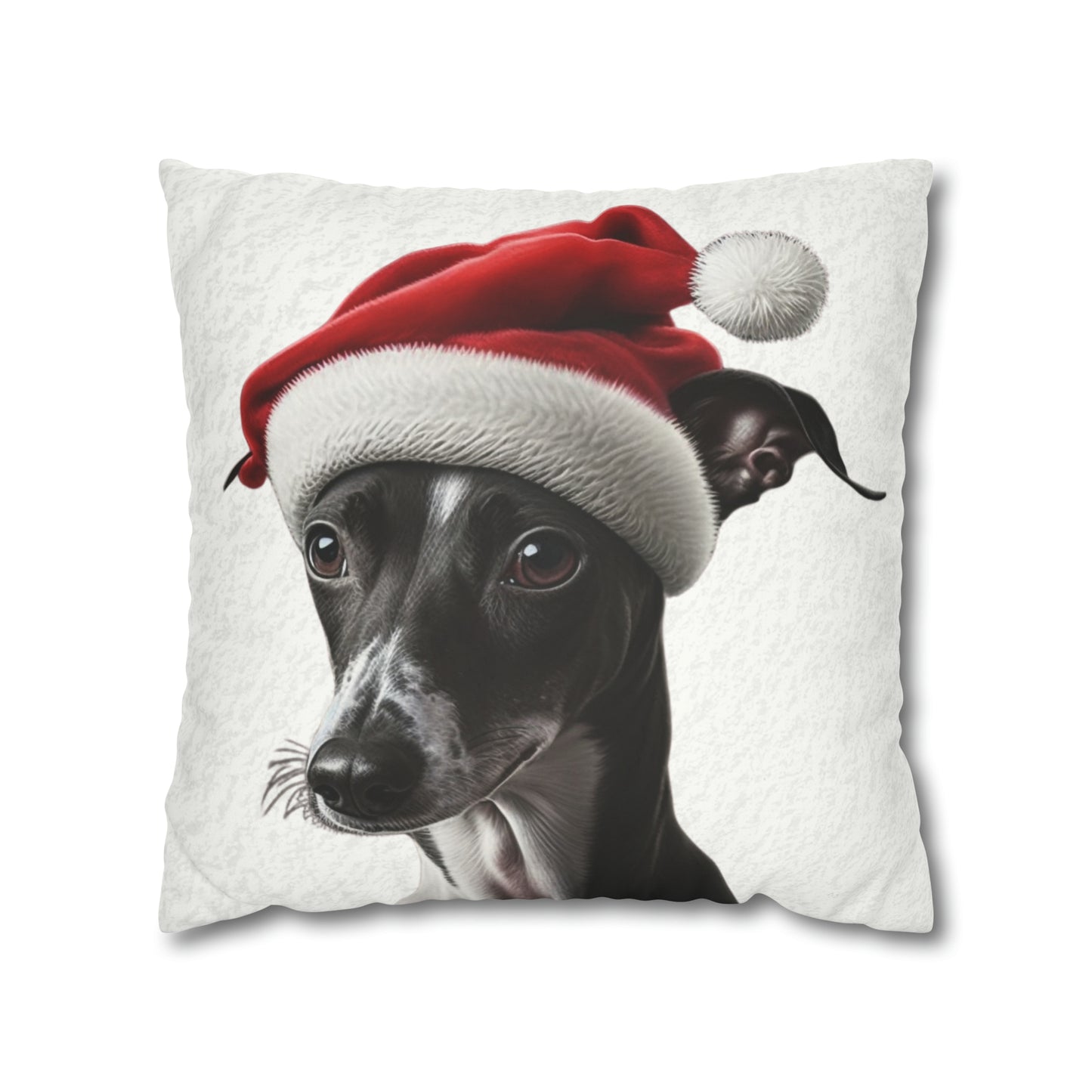 Festive Italian Greyhound Christmas Cushion Cover - White Holiday Decor