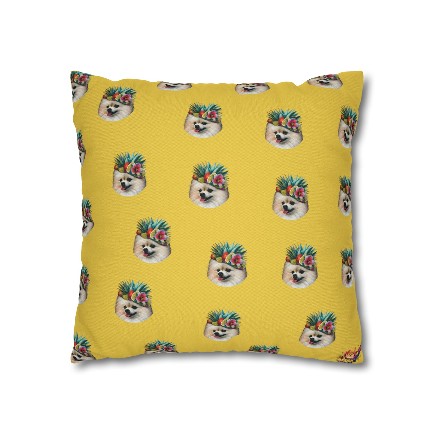 Tropical Pomeranian Cushion Cover