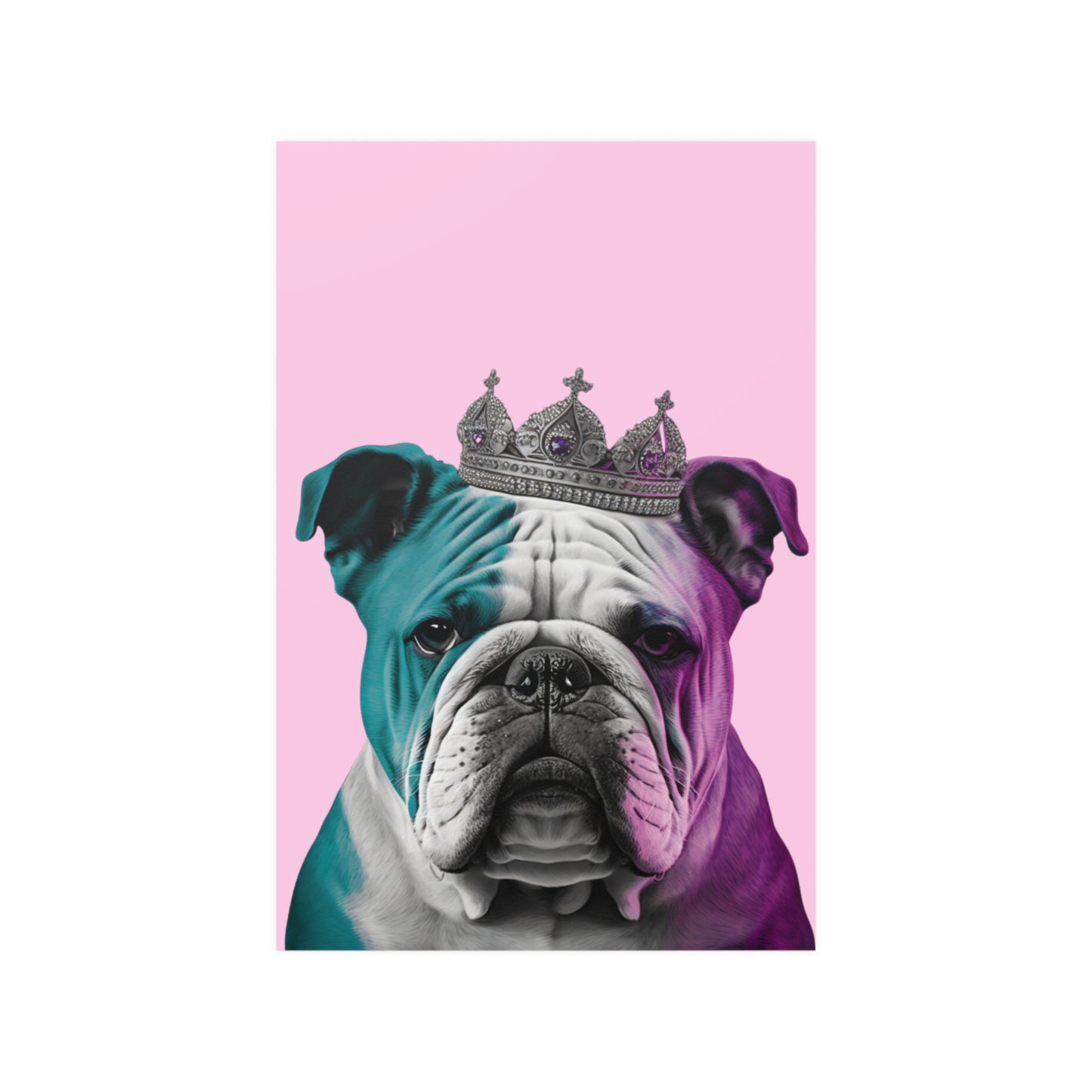 🎨 Pop Art Bulldog Poster on Pastel Pink 🐶🖼️