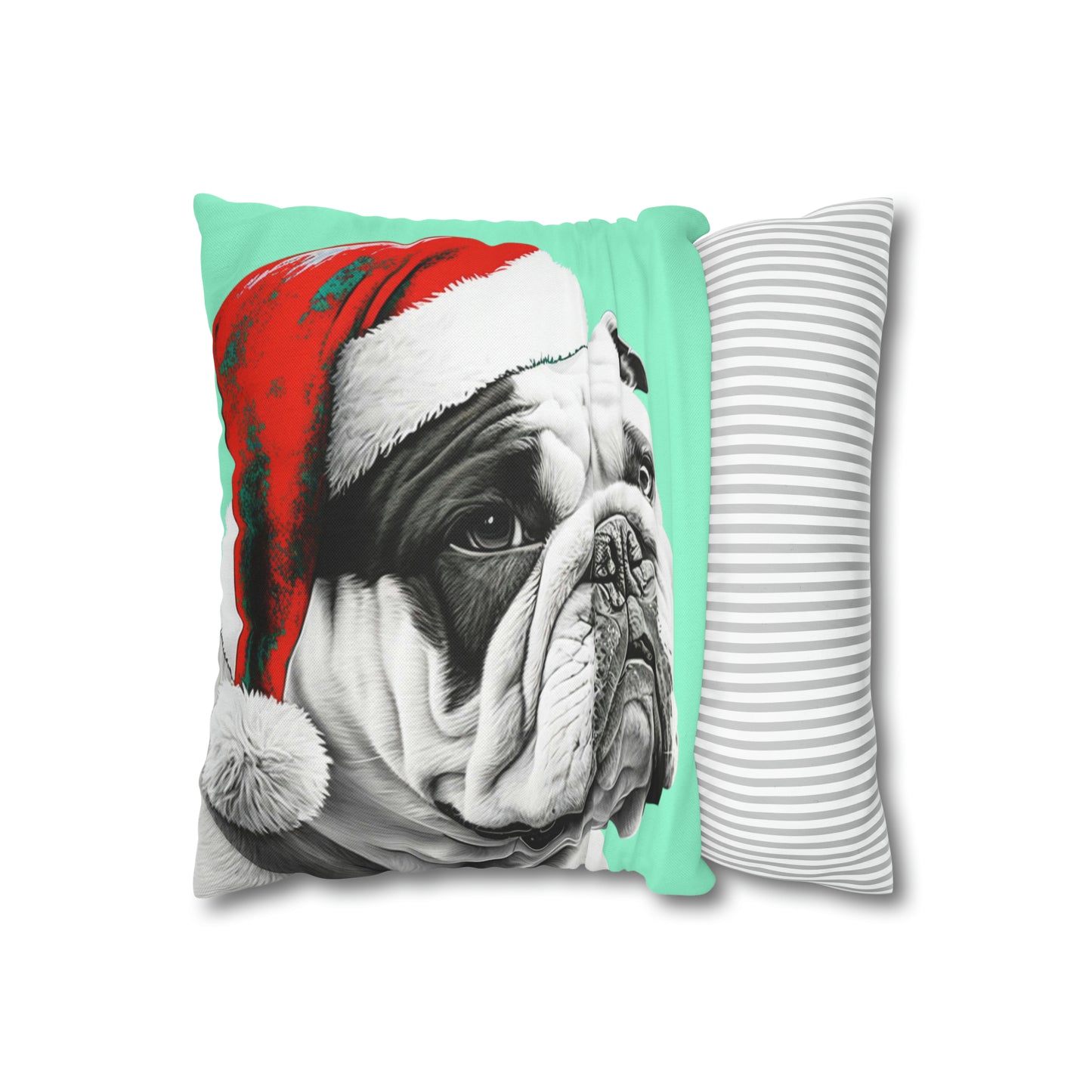 PopArt Christmas Bulldog Pillow Cover