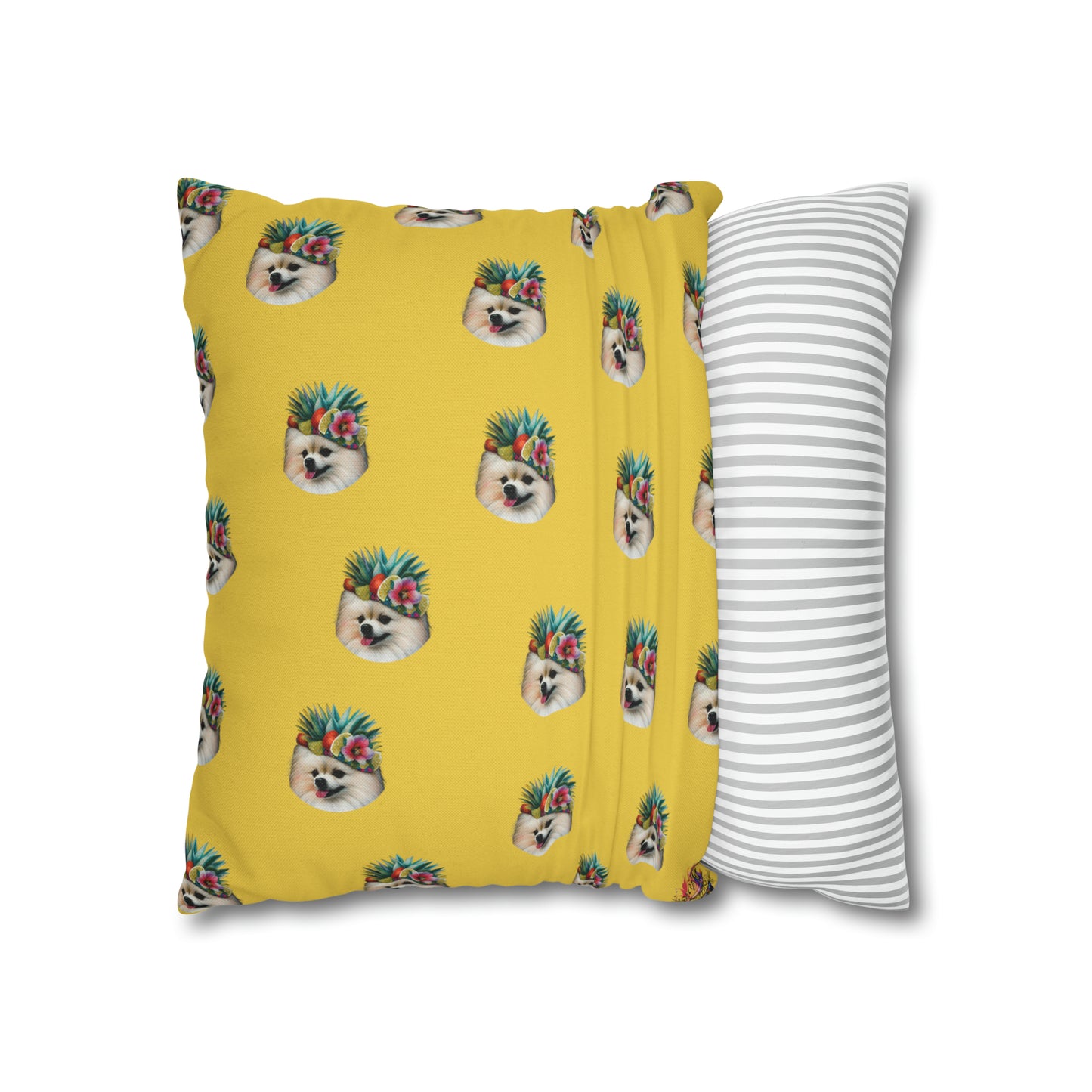 Tropical Pomeranian Cushion Cover