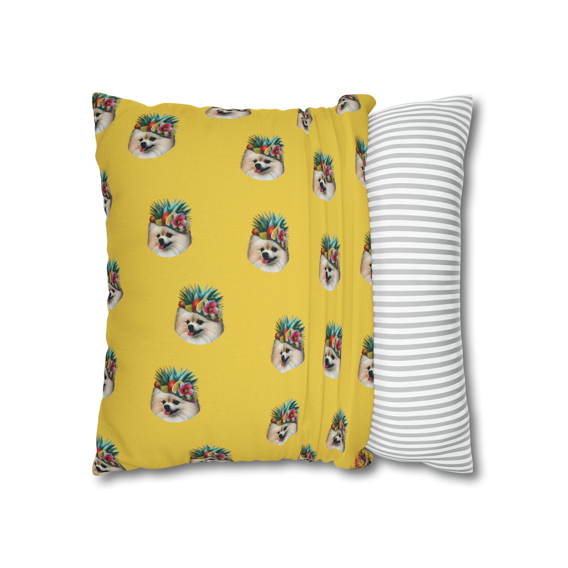 Tropical Pomeranian Cushion Cover