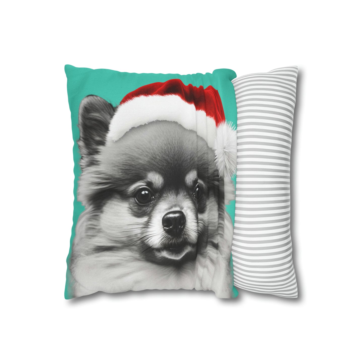 Festive Pomeranian Cushion Cover